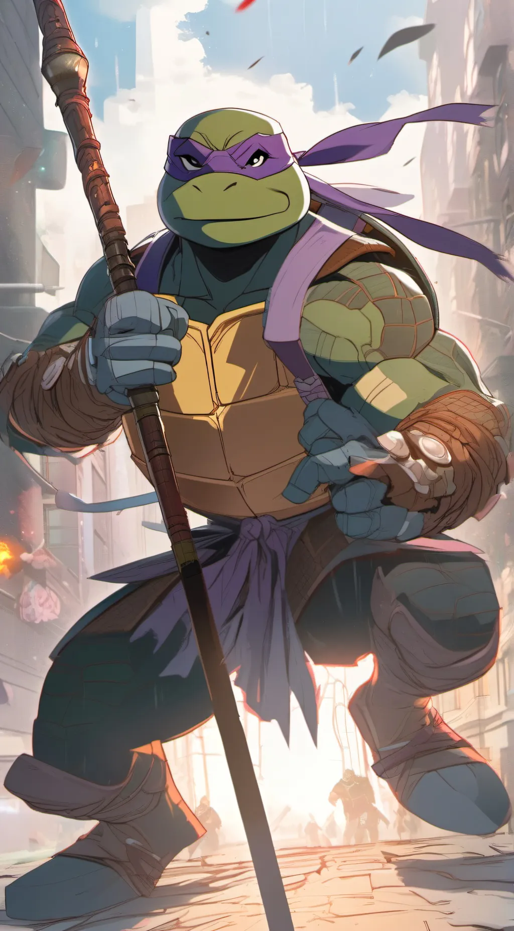 ai character: ROTTMNT Donnie background