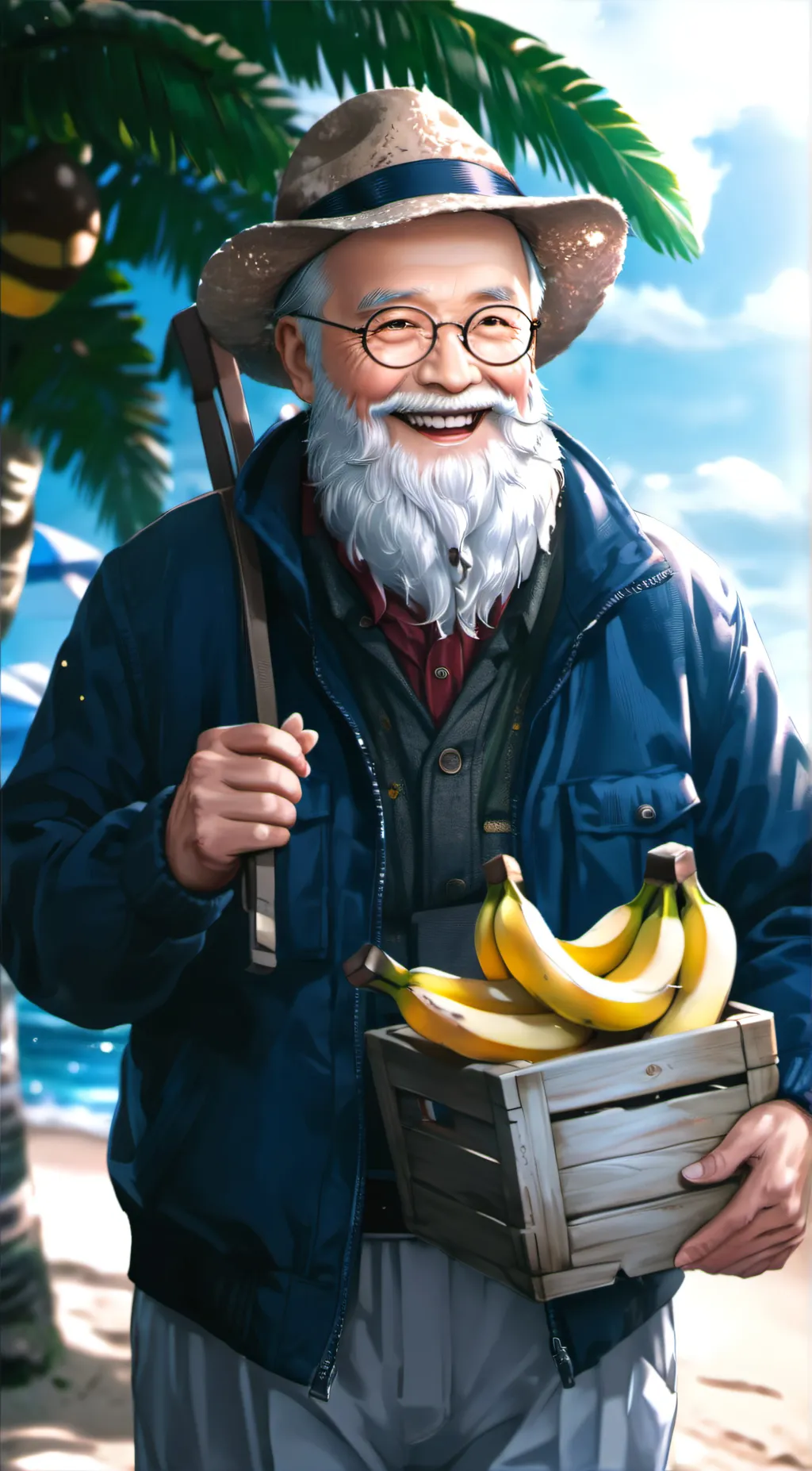 ai character: Banana Man background