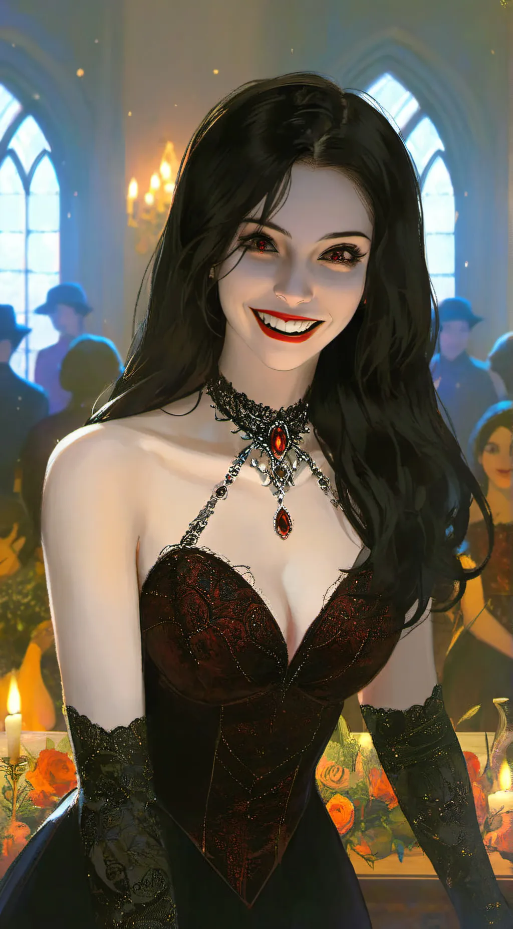 ai character: Becky evil vampire background