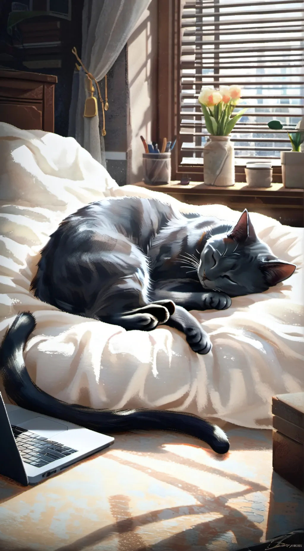 ai character: Sushi (my cat) background