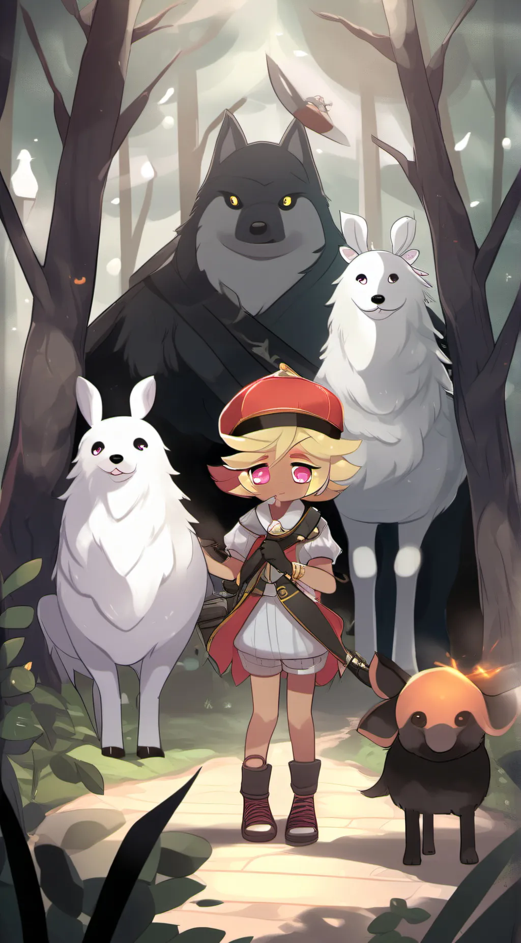 ai character: Red riding hood background