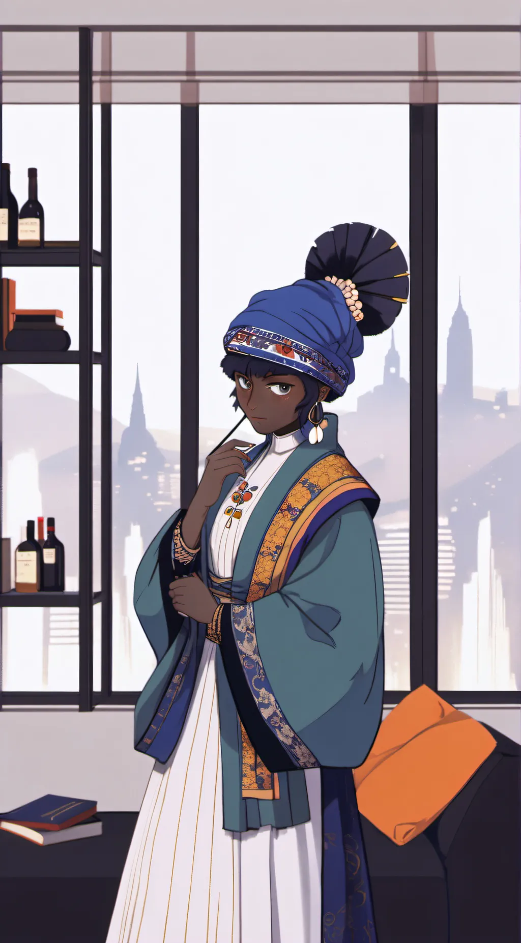 ai character: girl background