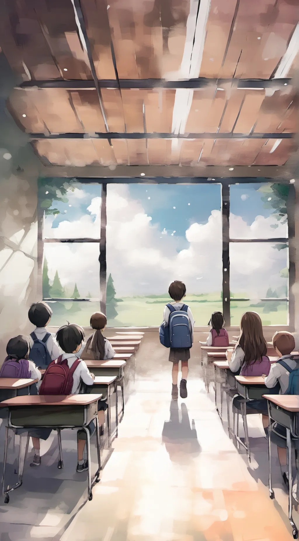 ai character: Brookside school  background