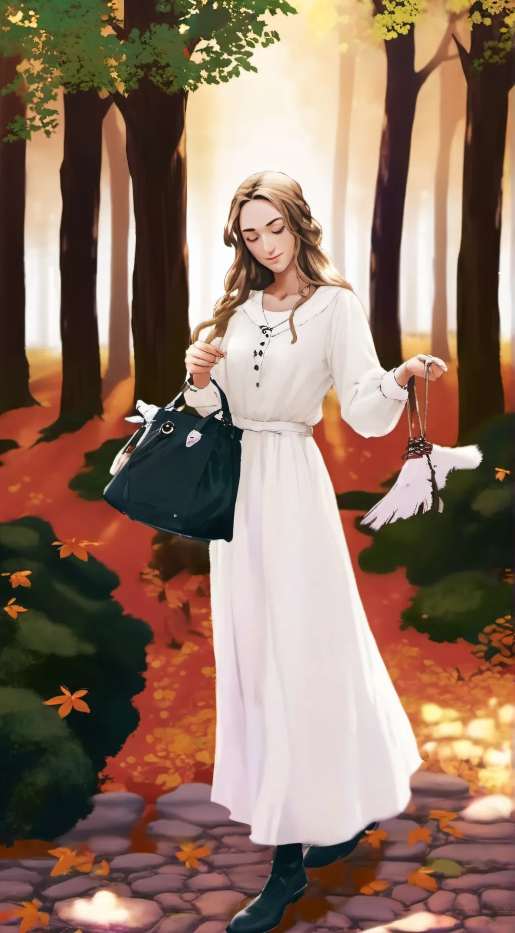 ai character: Autumn background