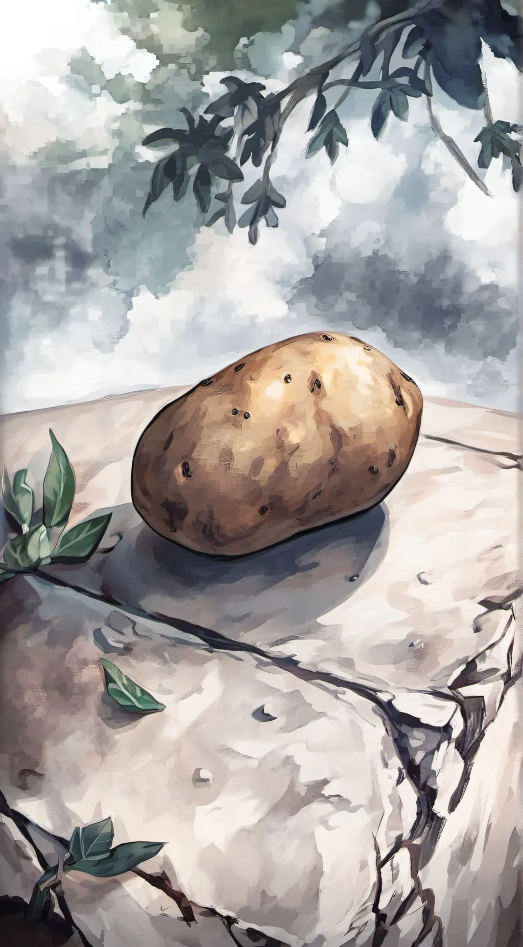 ai character: Potato. background
