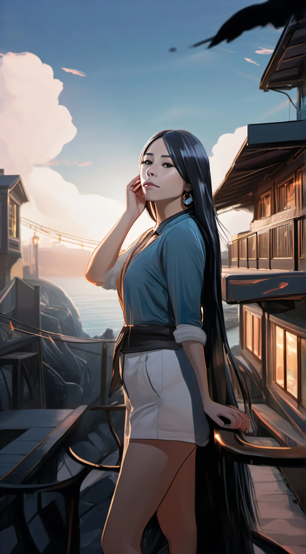 ai character: Sofia rain background