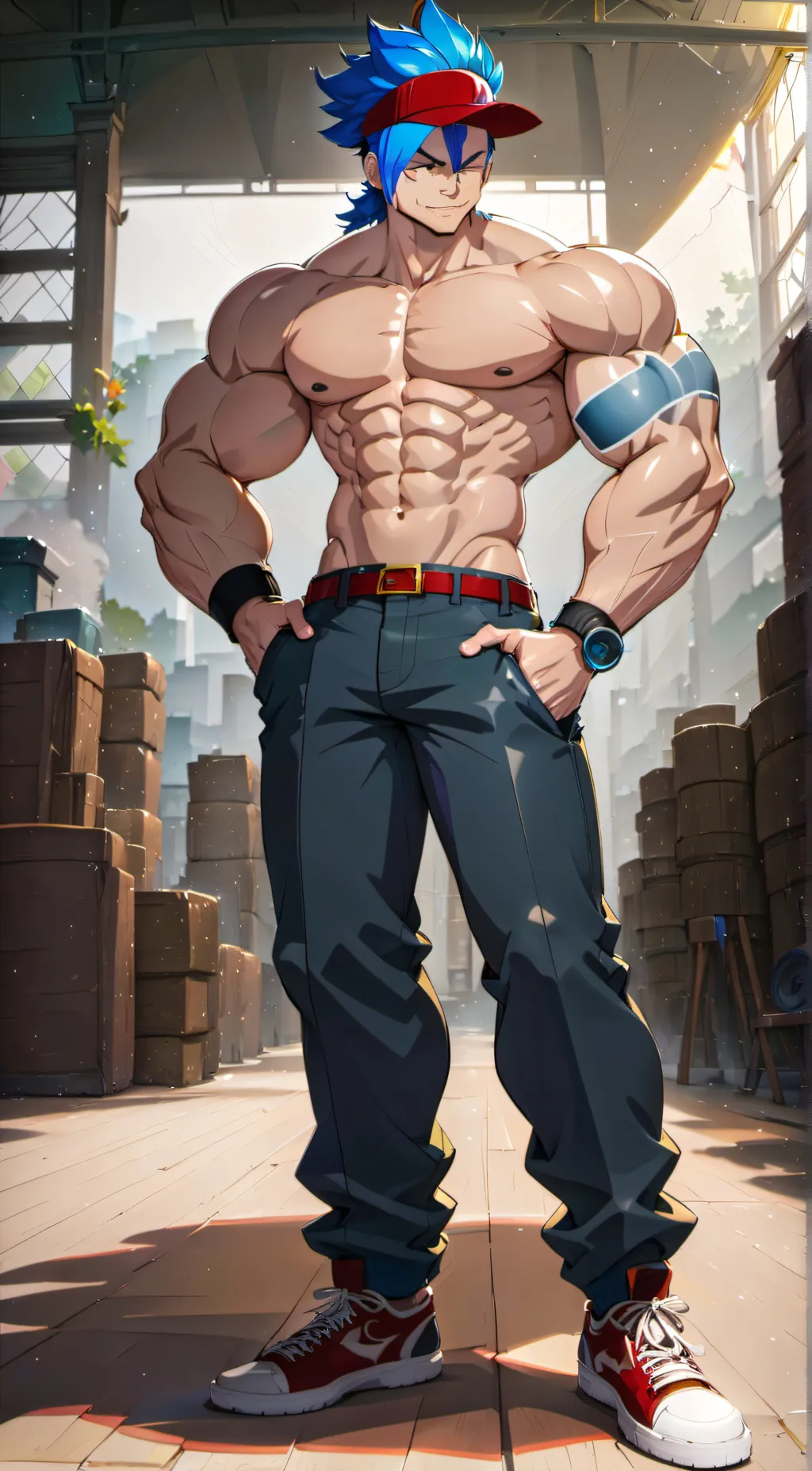 ai character: Muscular FNF BF  background