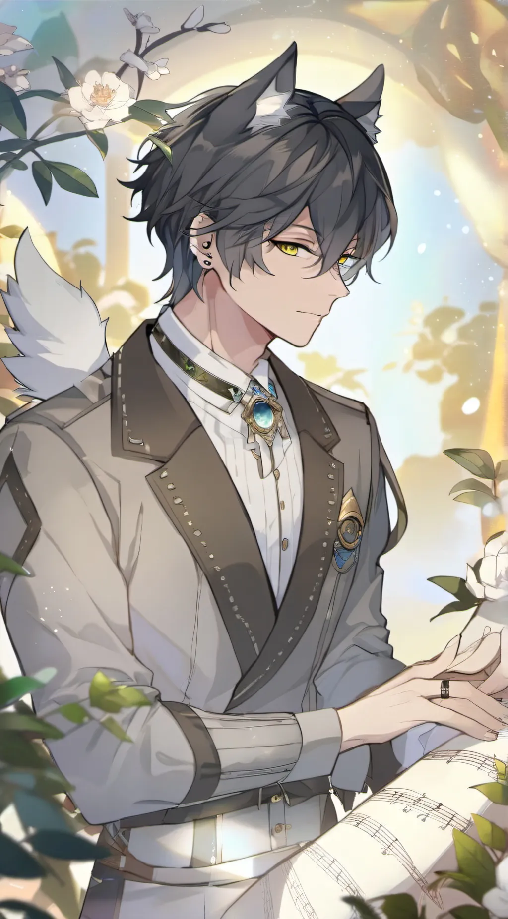 ai character: Wolf boy: Alex  background