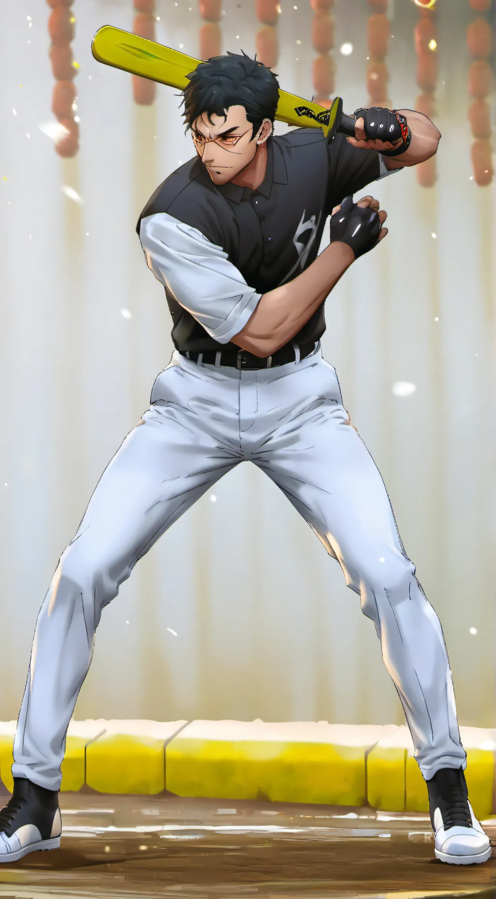 ai character: Metal bat. background