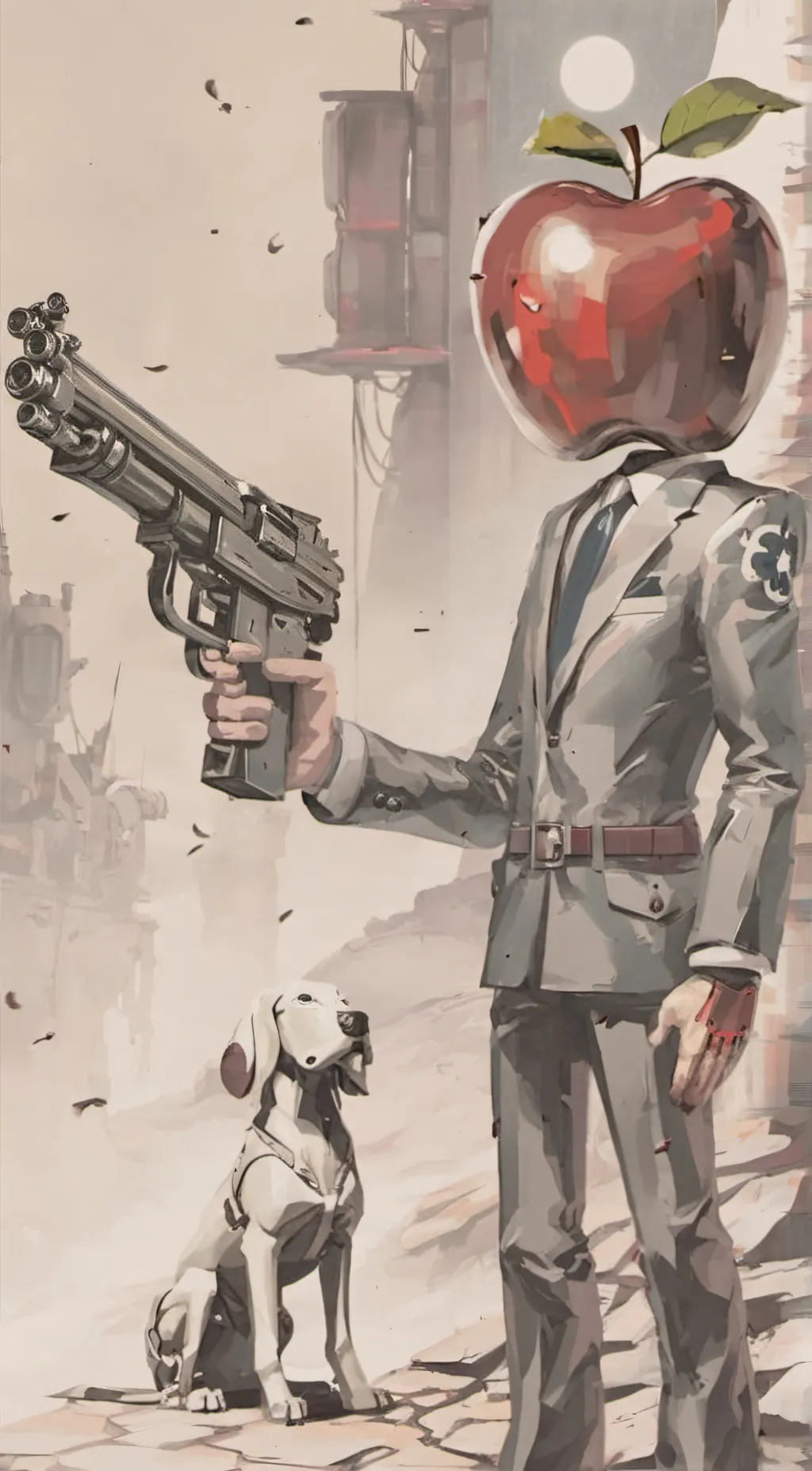 ai character: Apple background