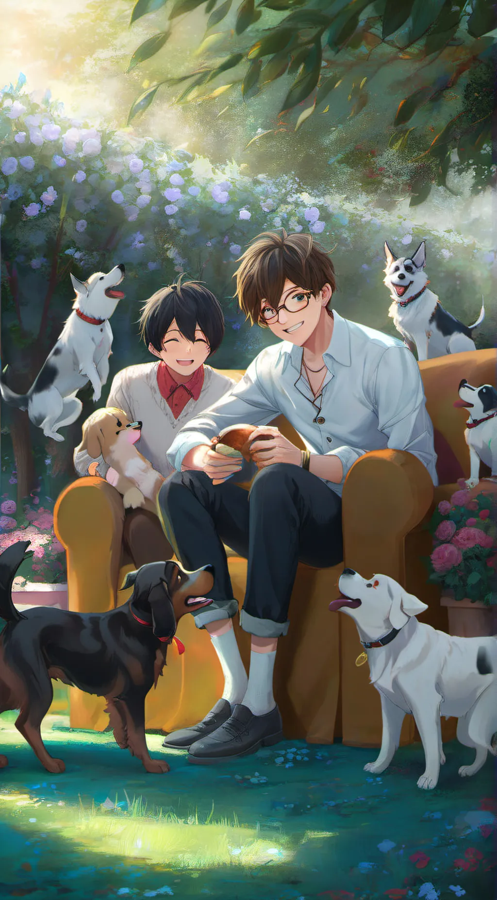 ai character: dog day  background