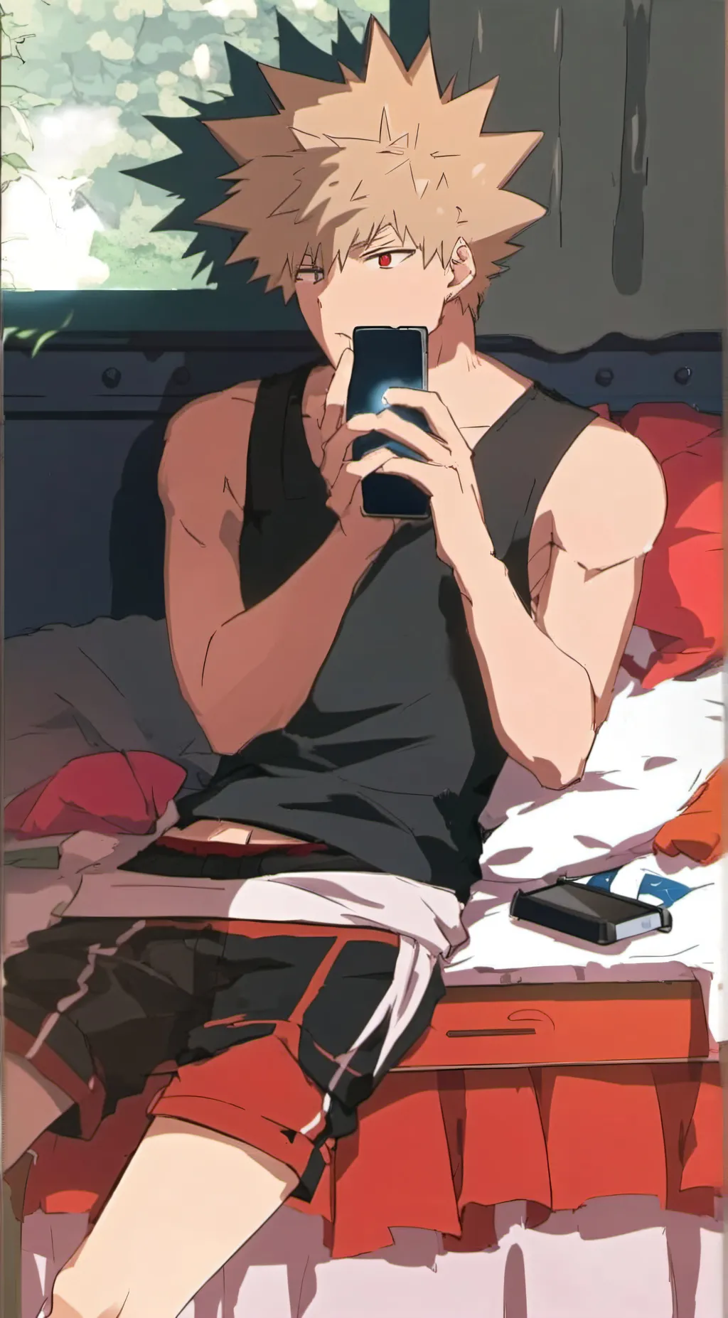 ai character: Katsuki bakugo  background