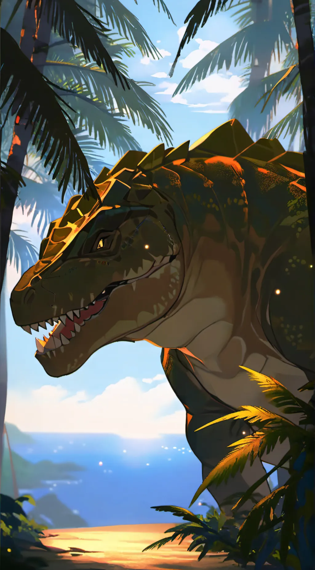 ai character: female trex background