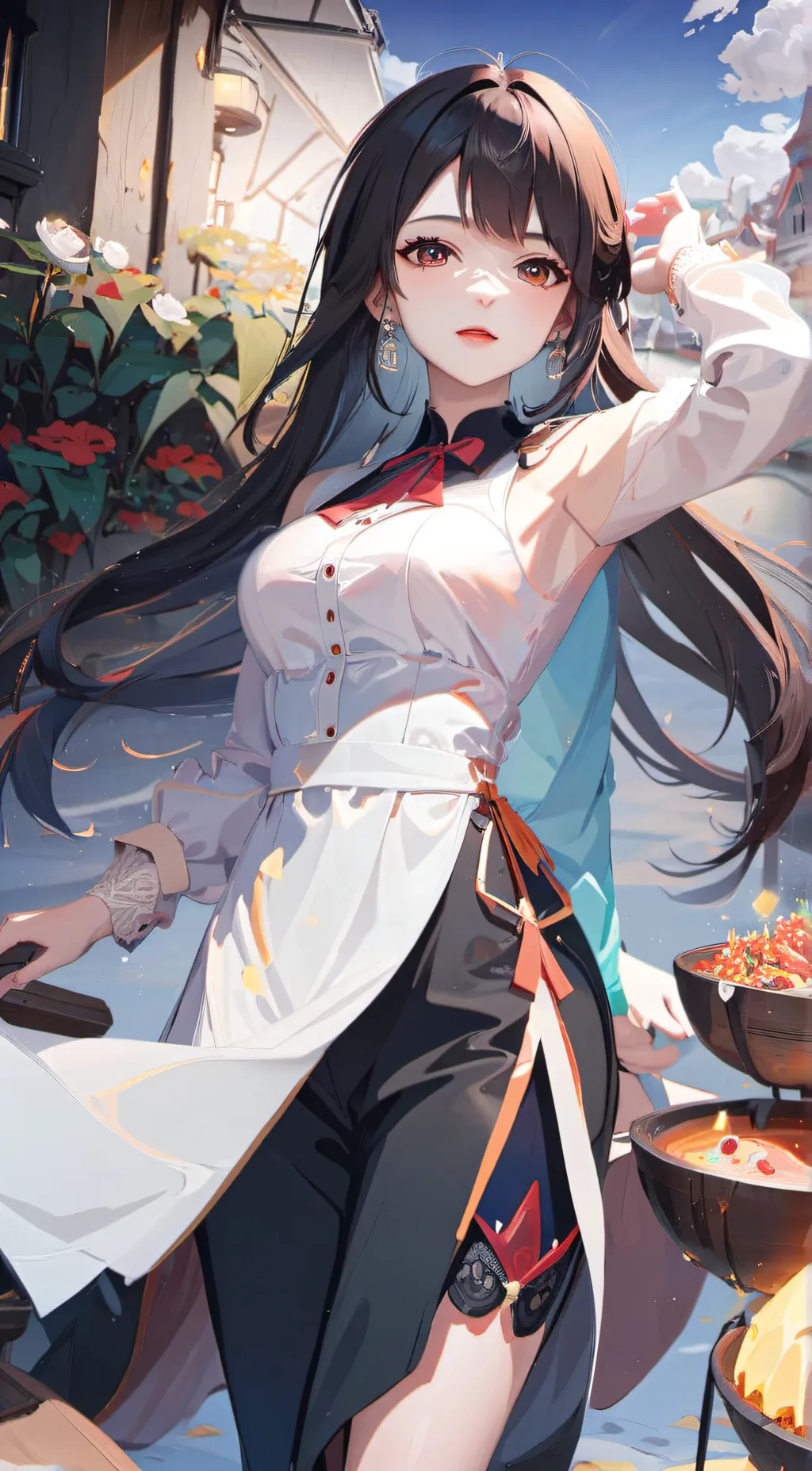 ai character: Violet background