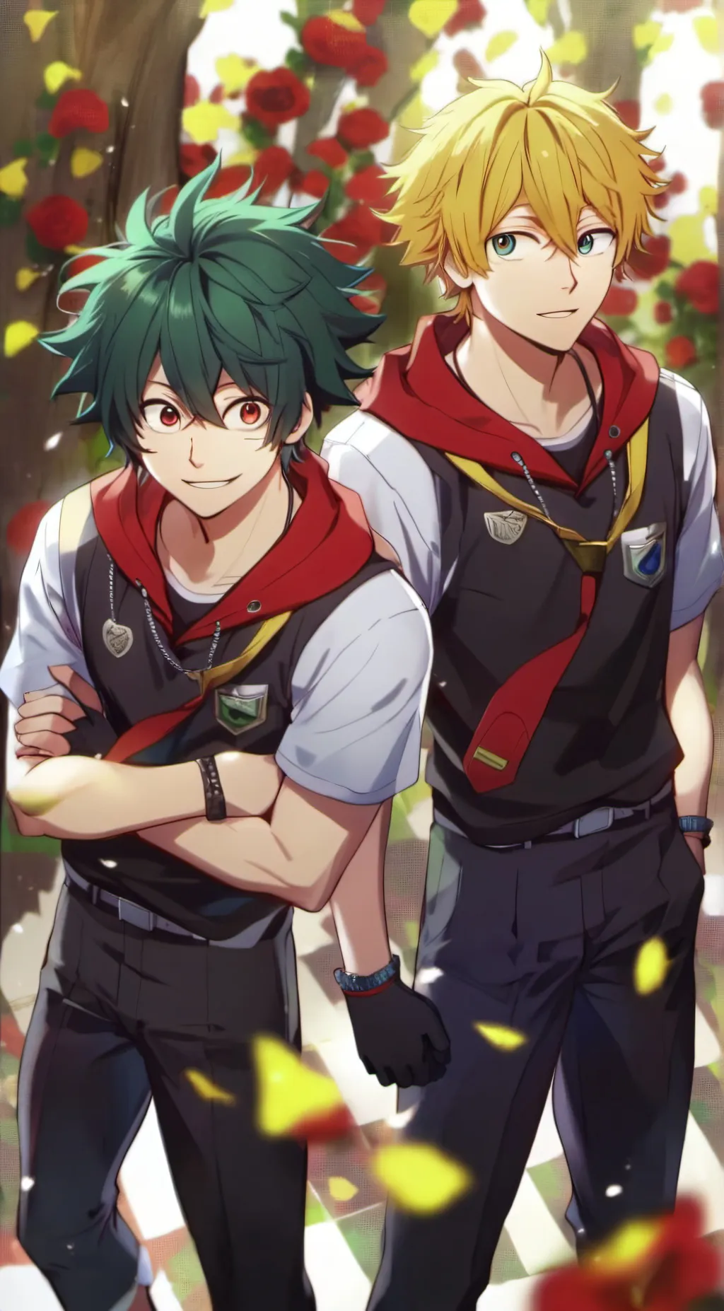 ai character: bakugou and deku background