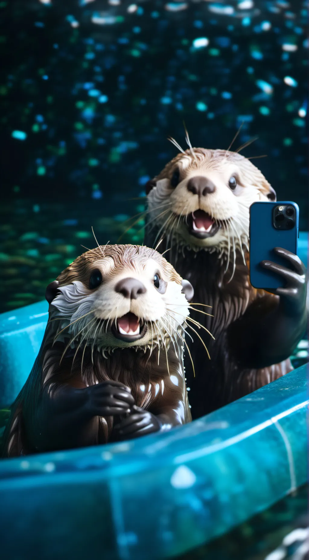 ai character: Cool otters background
