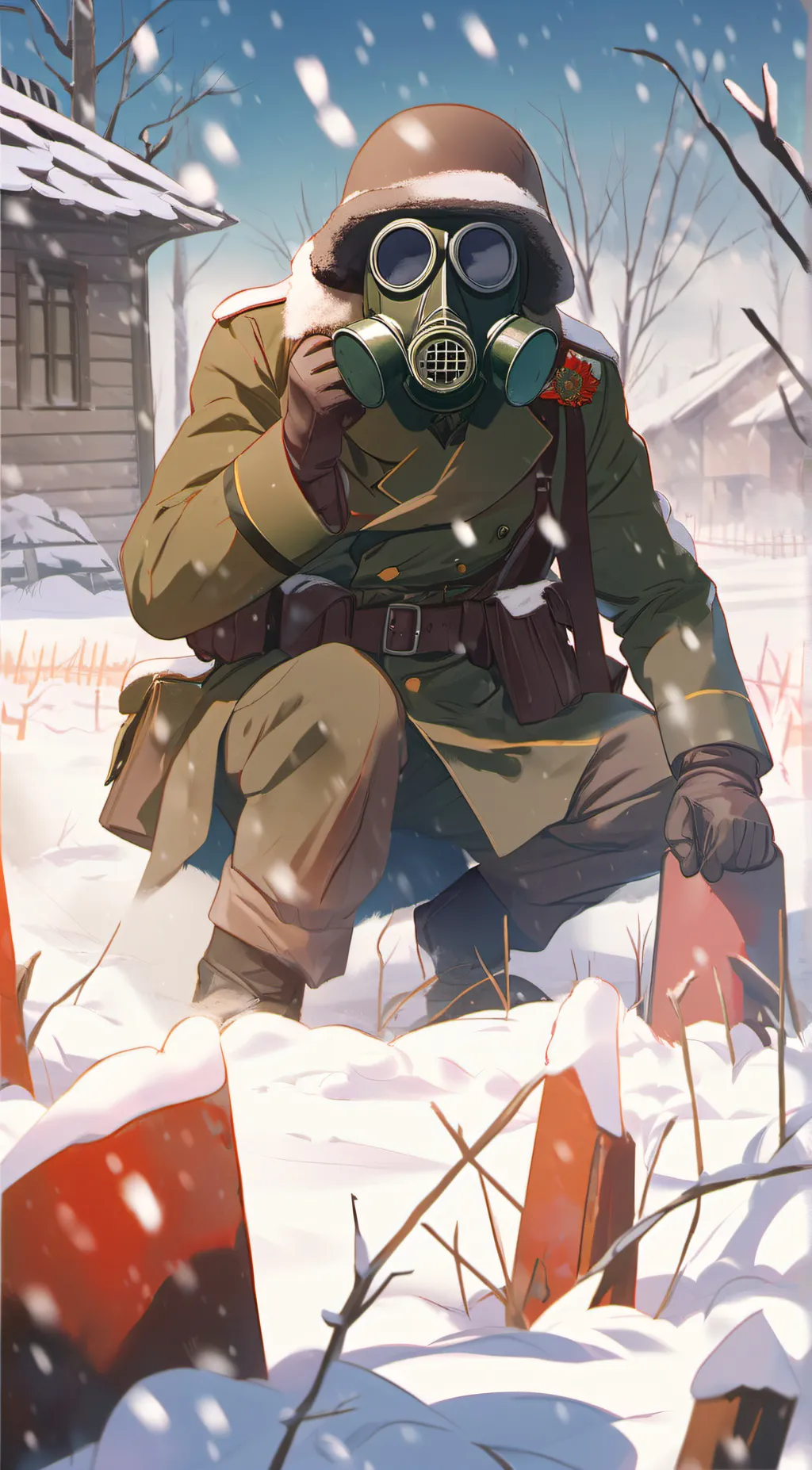 ai character: a German soldier  background