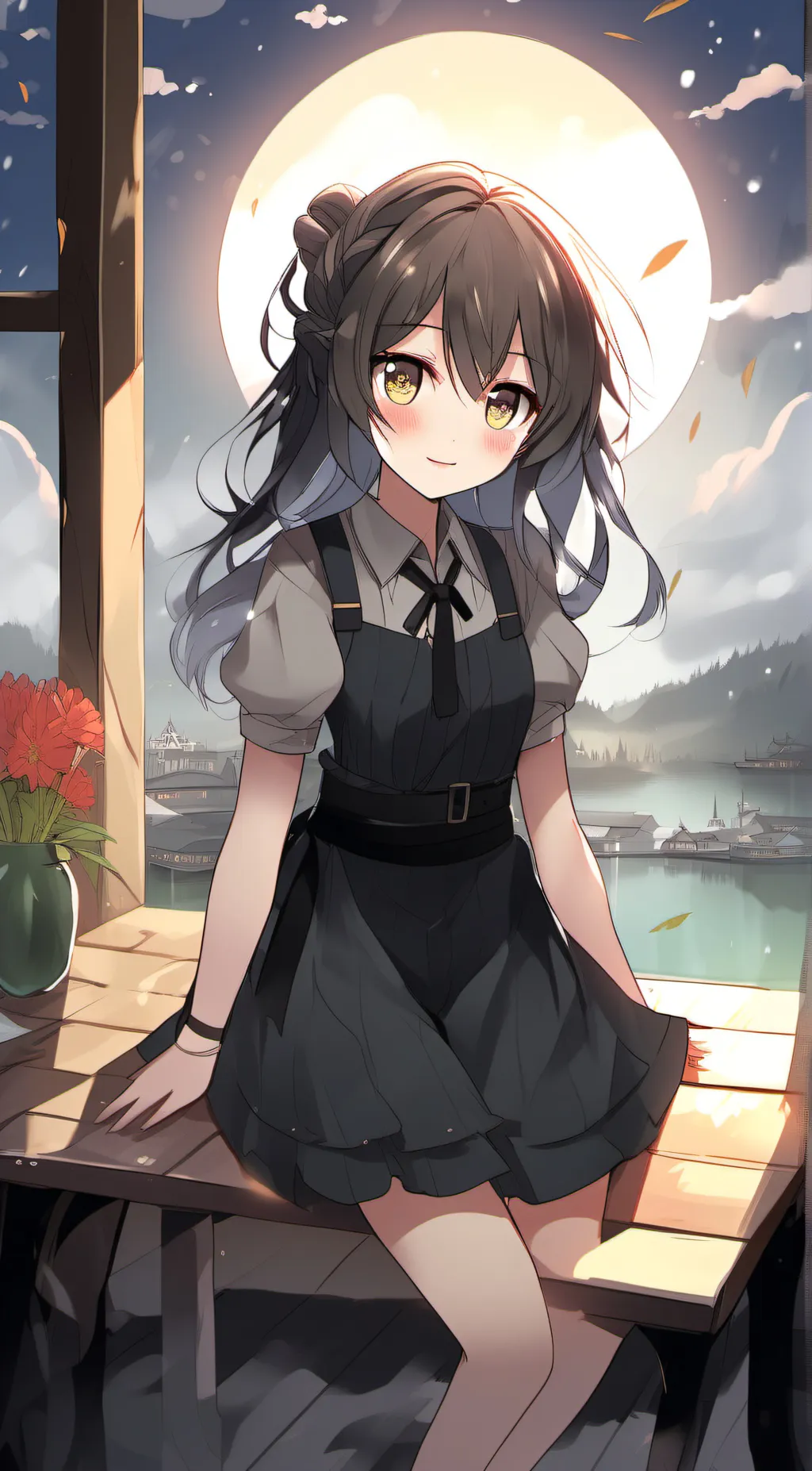 ai character: snow  background