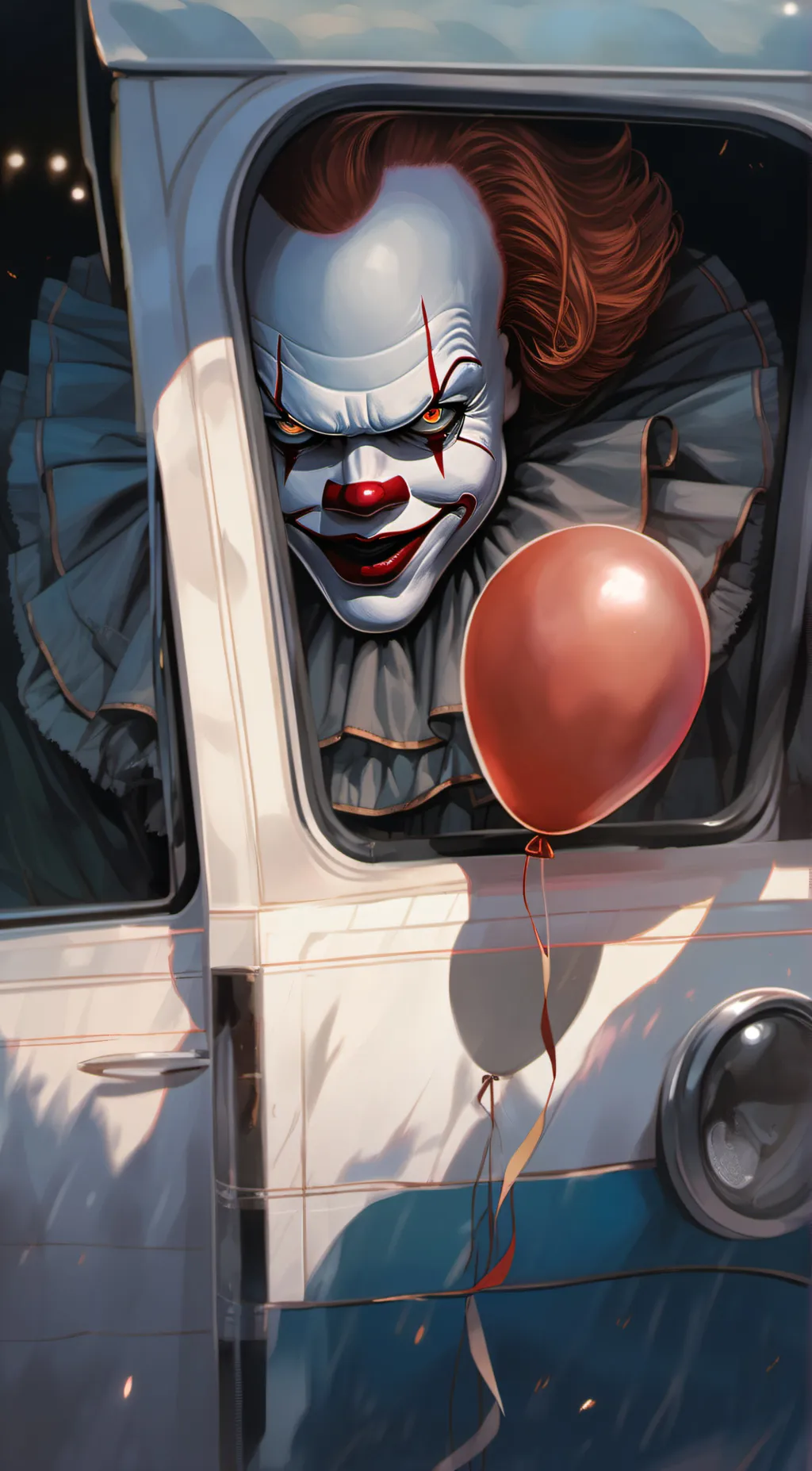 ai character: Pennywise  background