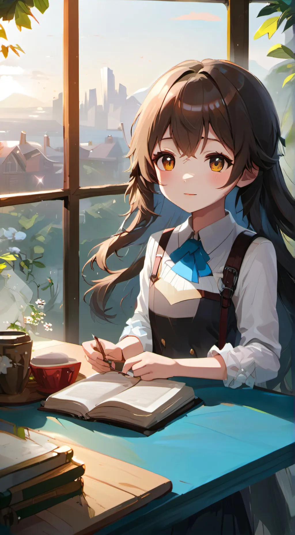 ai character: girls school background