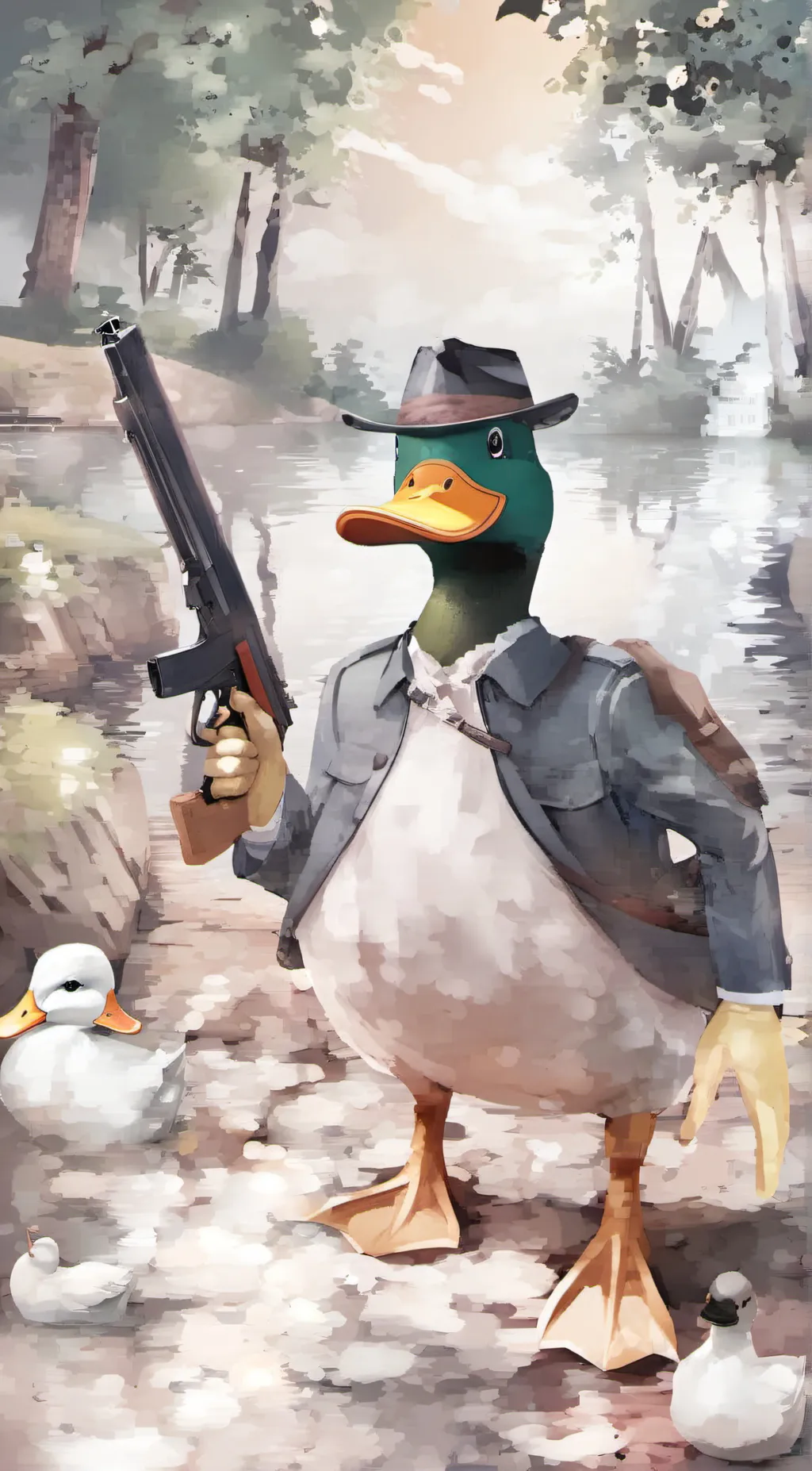 ai character: Mafia duck background