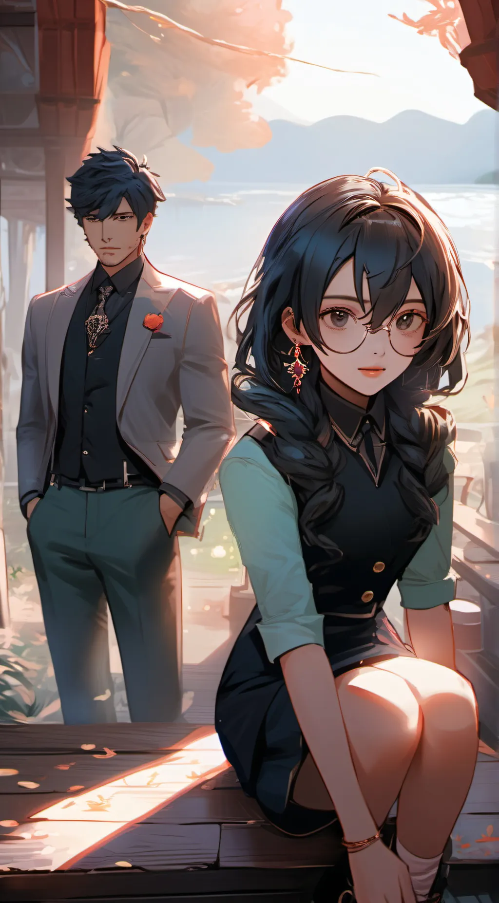 ai character: ella&nick background