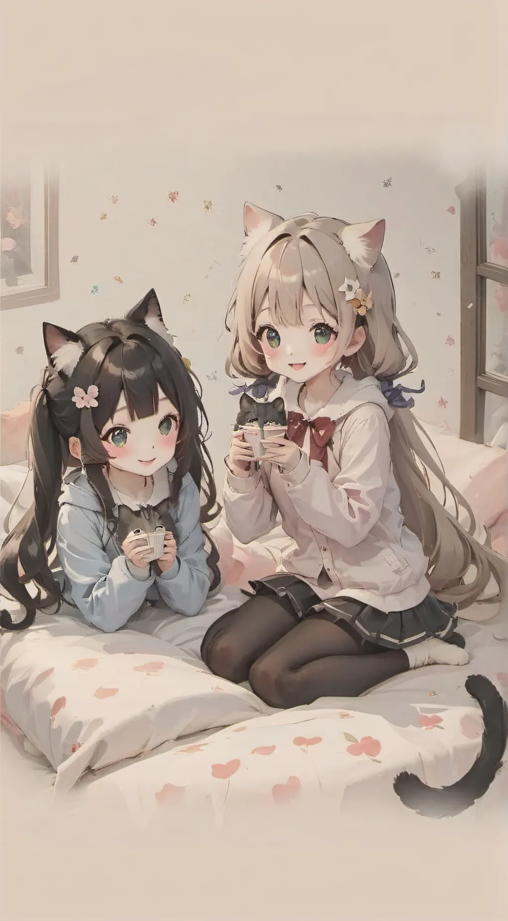 ai character: kat Cream Crisp background