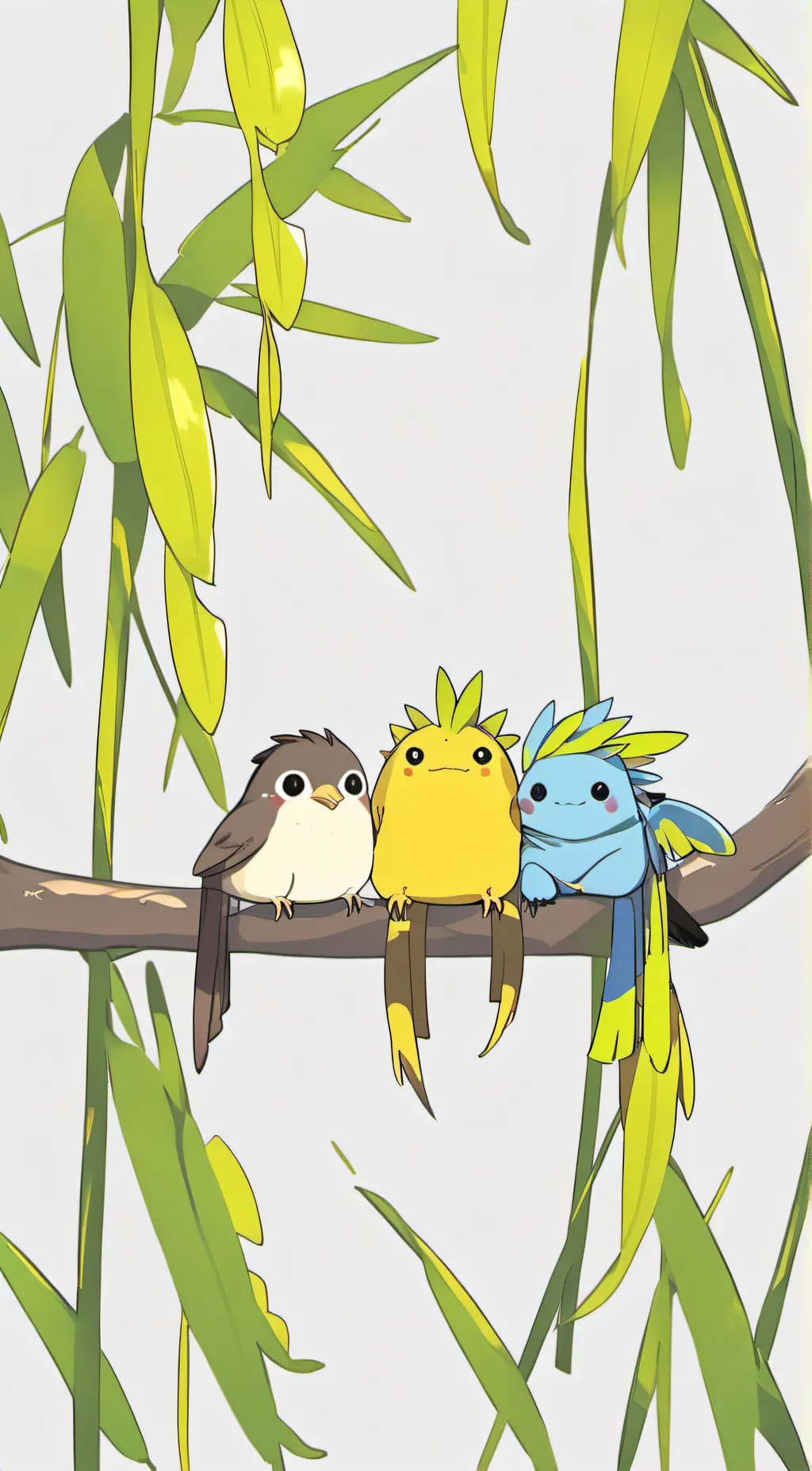 ai character: bird and indigo background