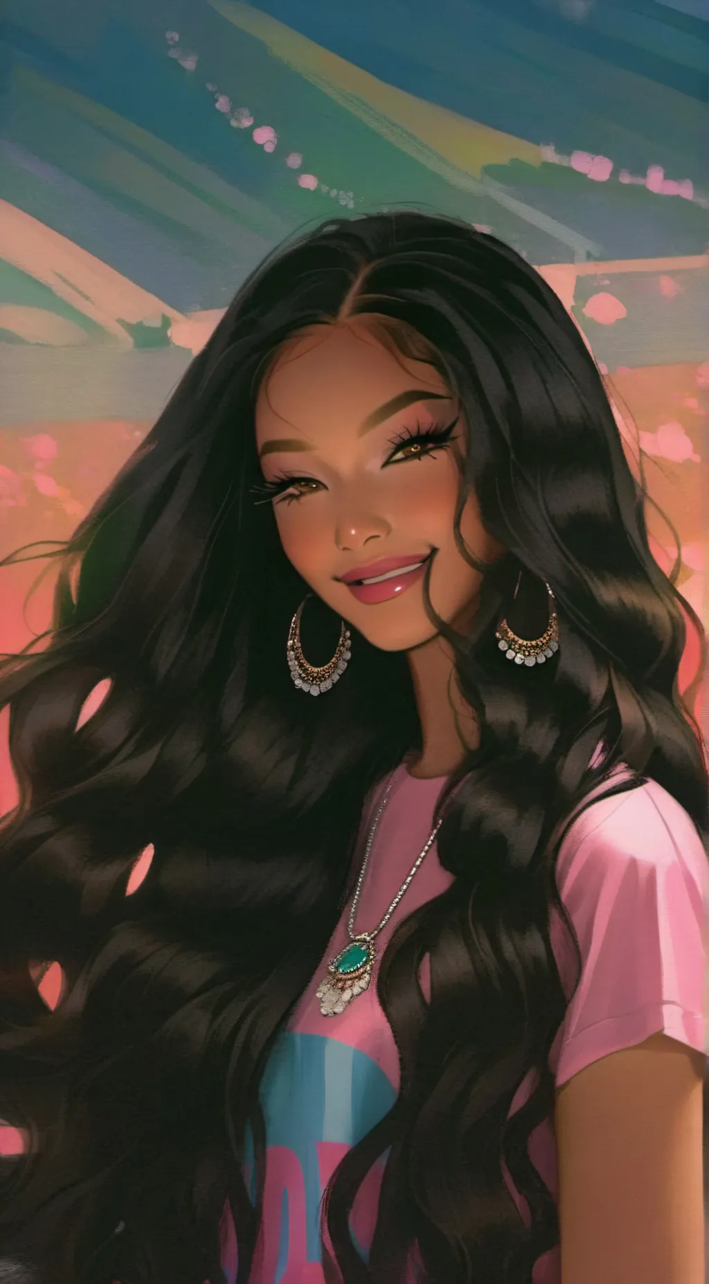 ai character: Emily🌴 background