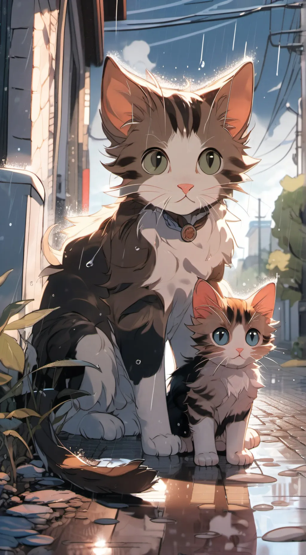 ai character: Mama cat background