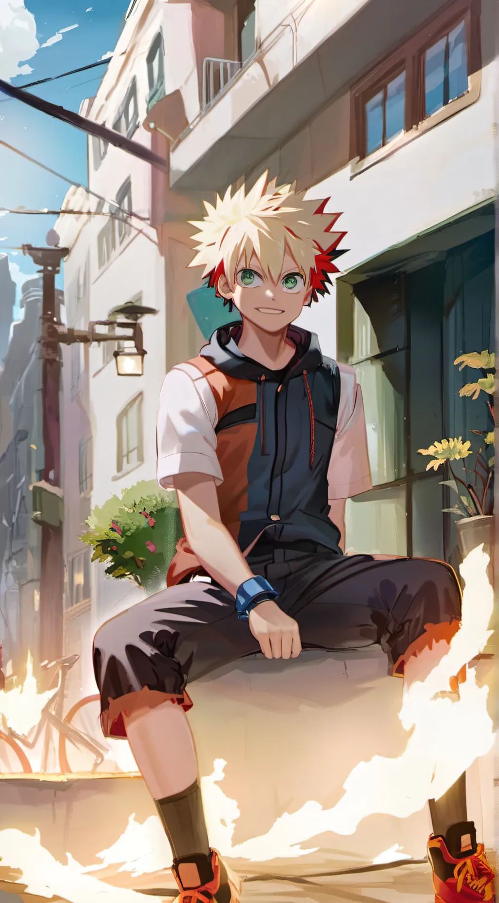 ai character: katsuki bakugo  background