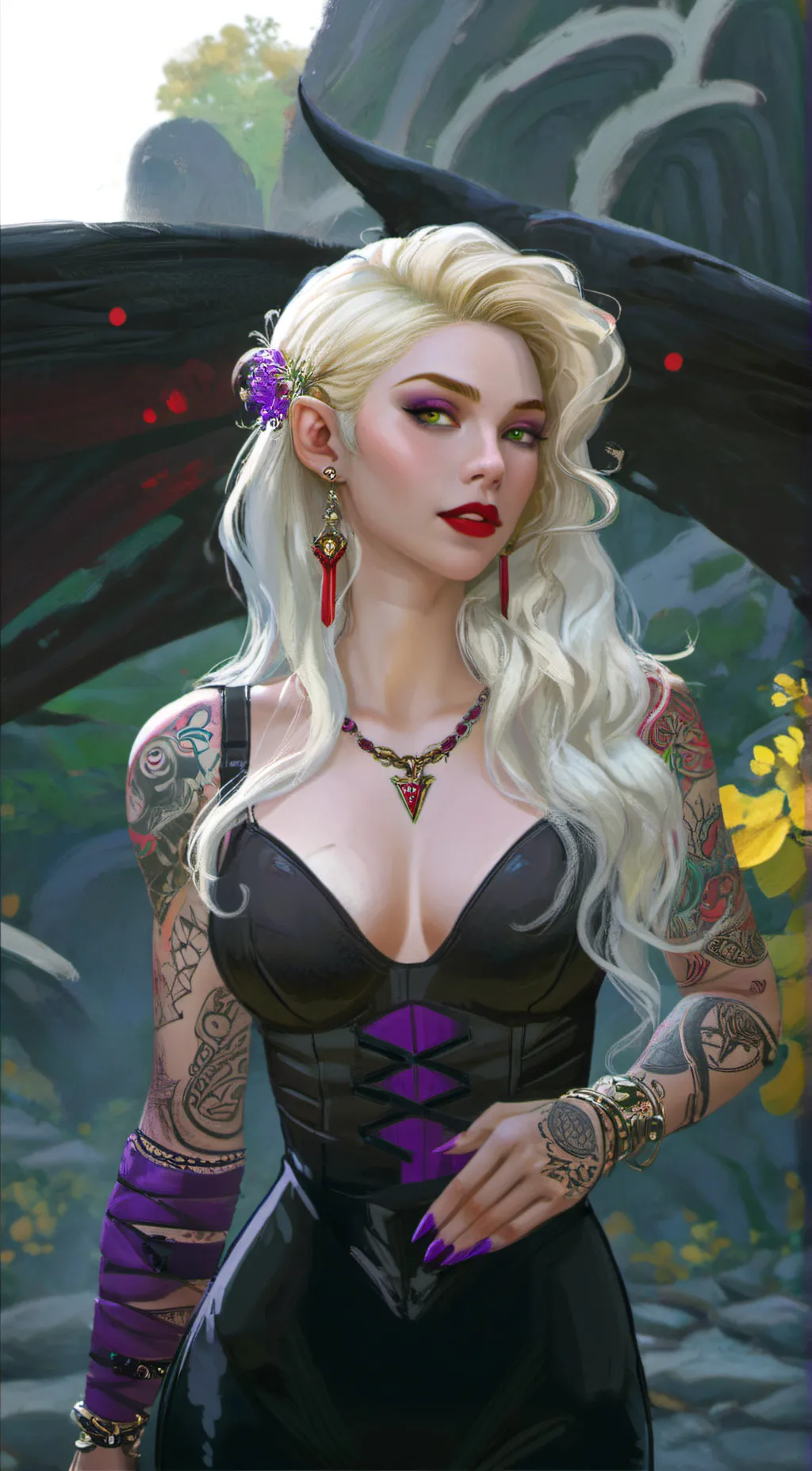 ai character: Dusty Rose background