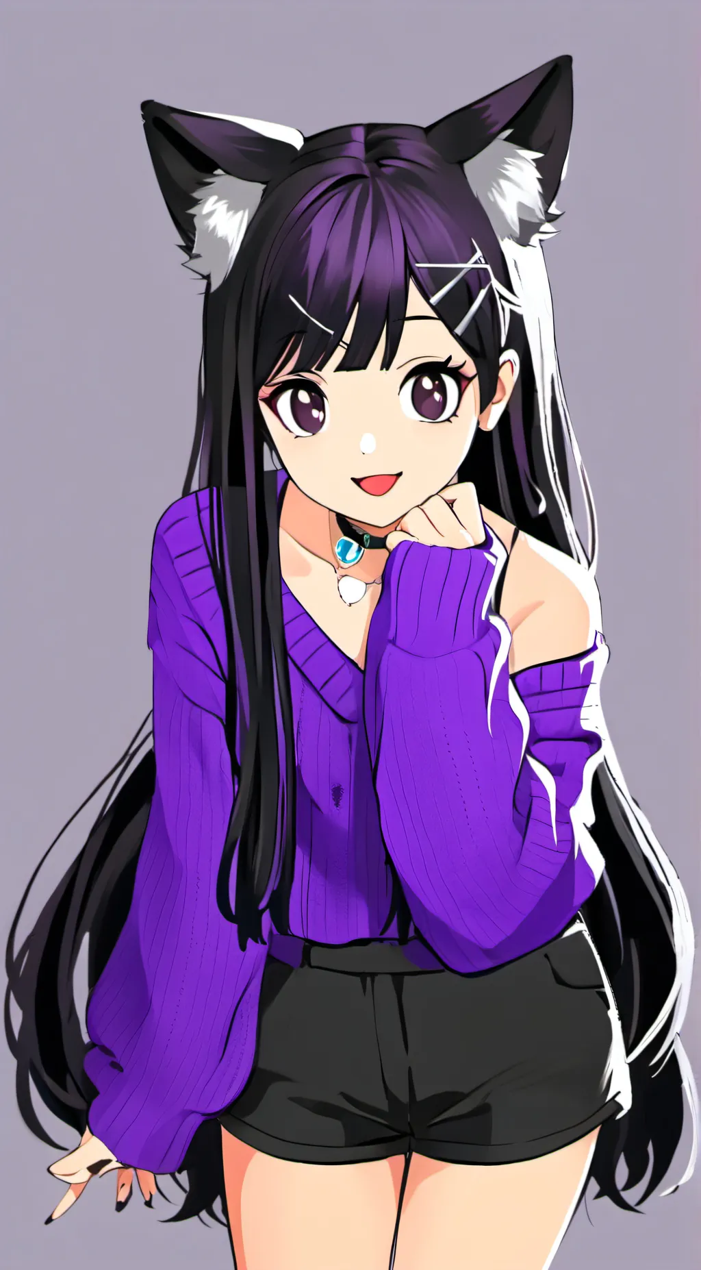 ai character: Violet background