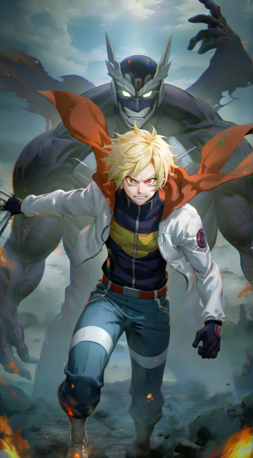 ai character: mha+aot vs Naruto background