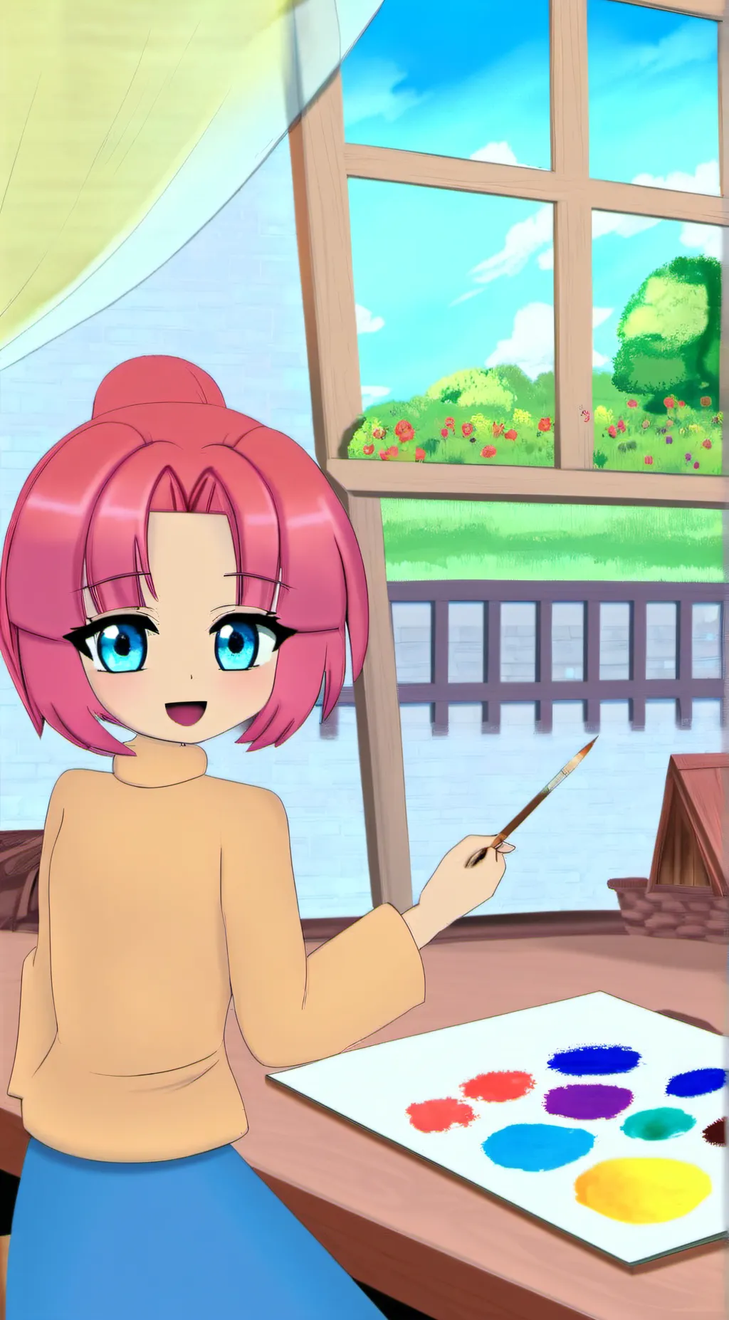 ai character: Starfire  background