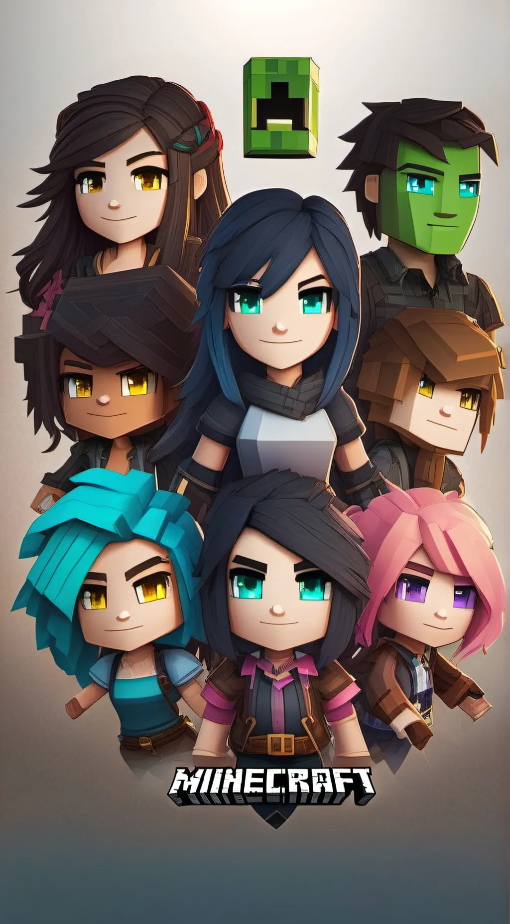 ai character: Minecraft players background