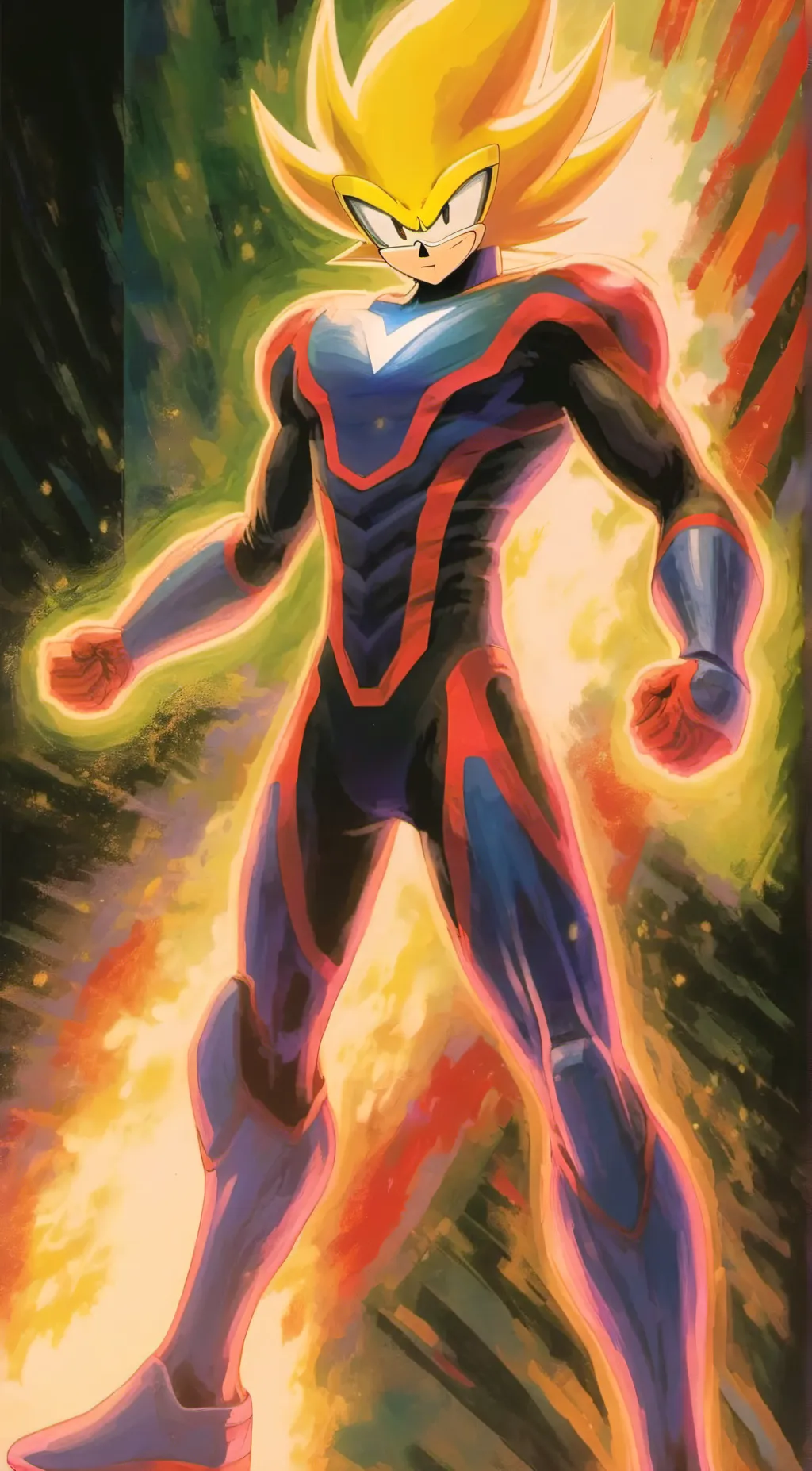 ai character: Super sonic  background