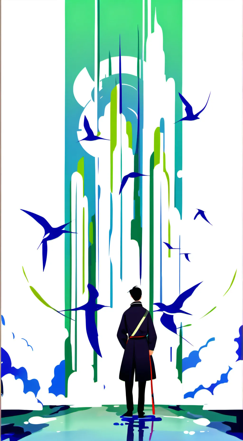 ai character: stick group background