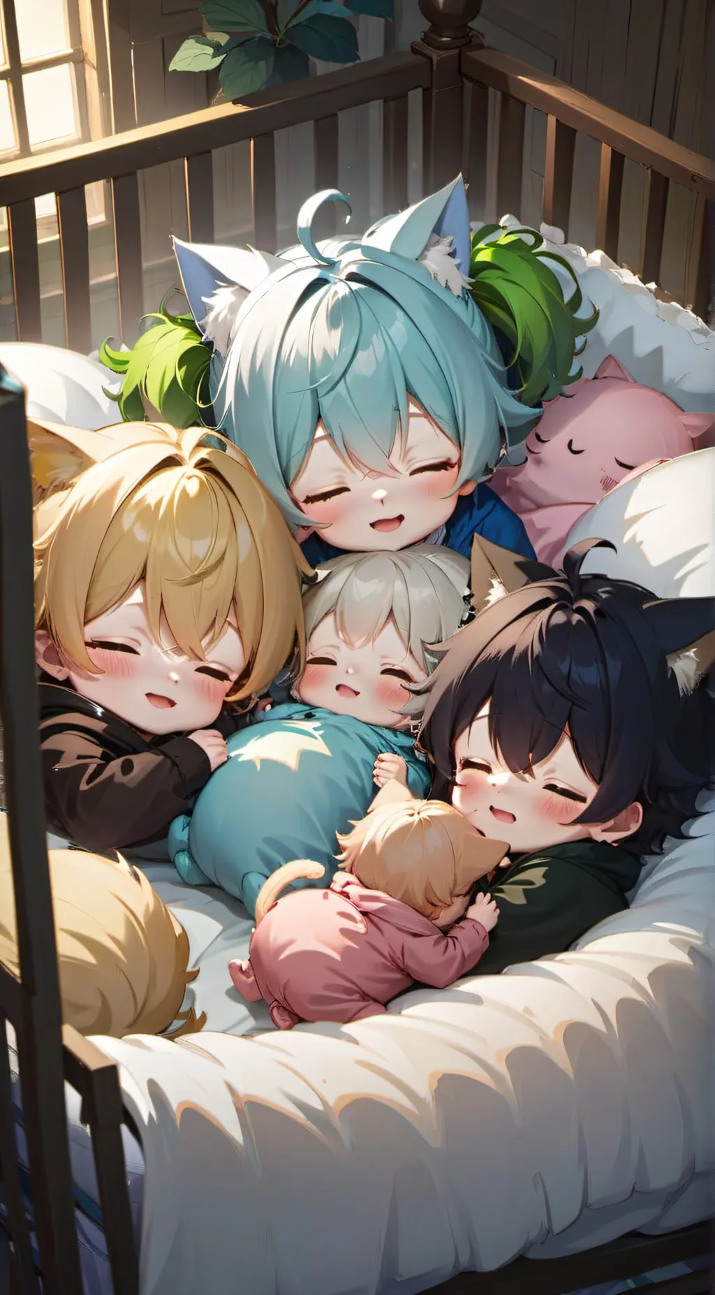 ai character: Baby cat boys background