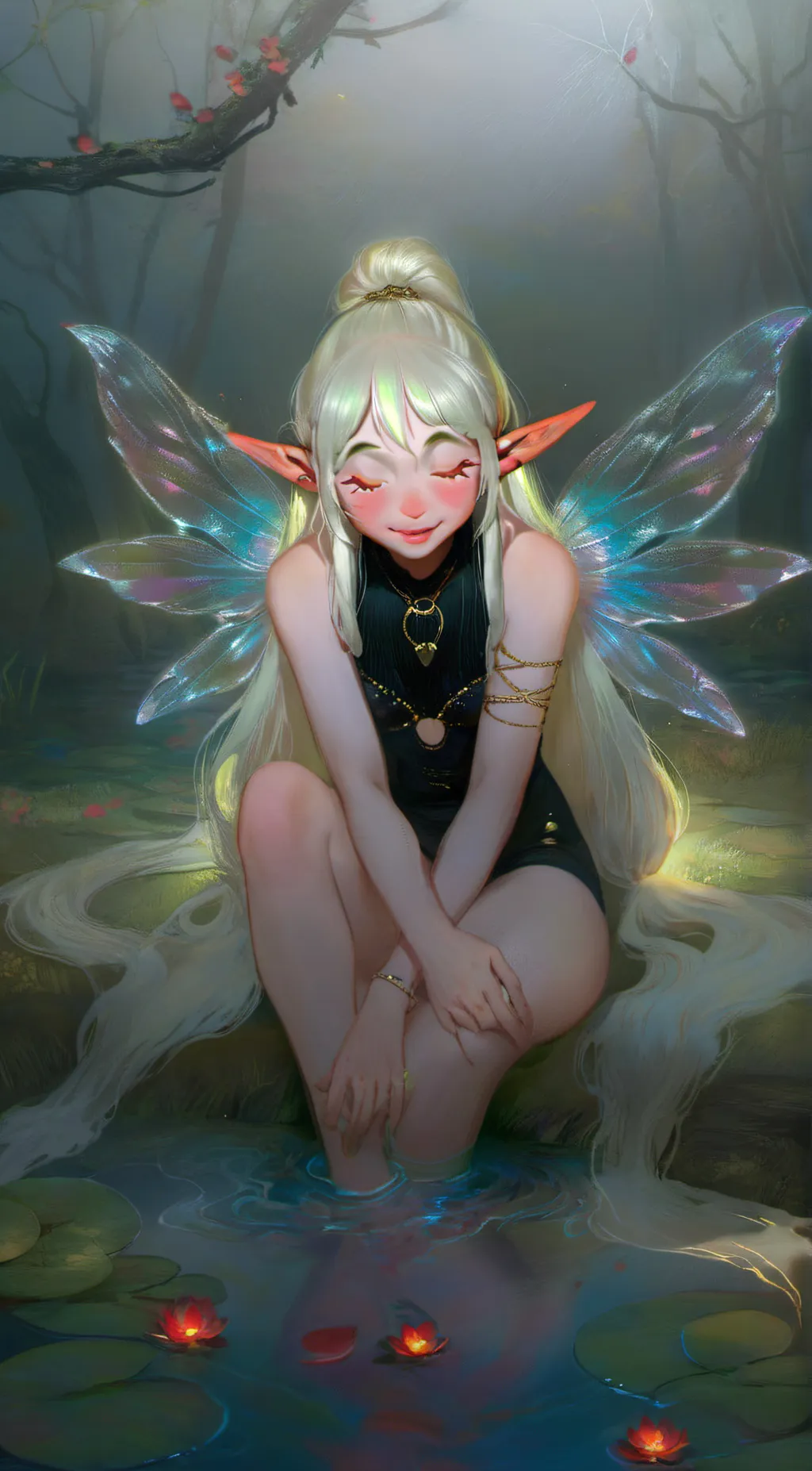 ai character: nymph crybaby  background