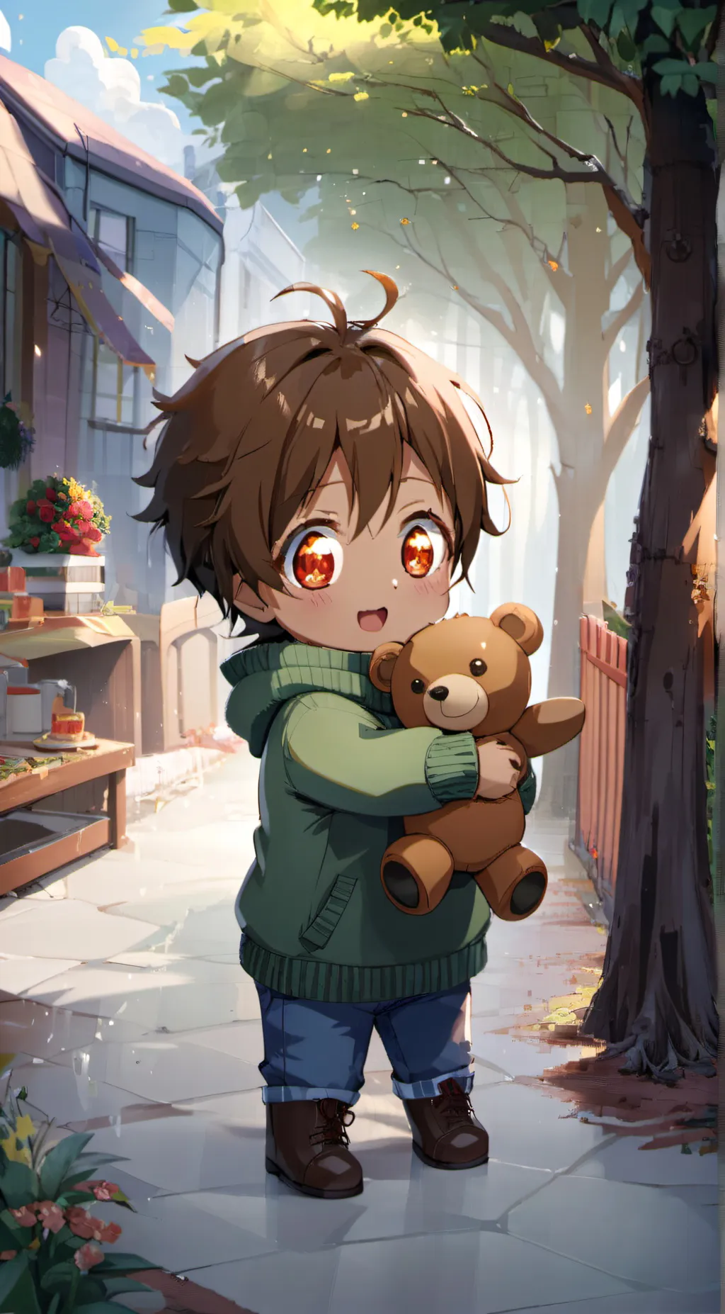 ai character: tie background