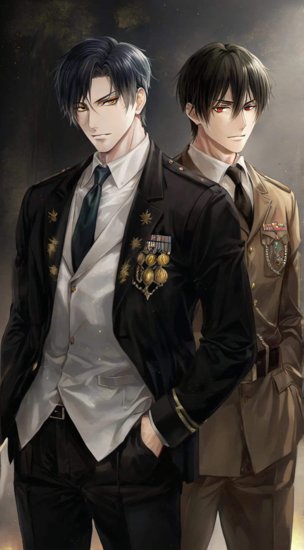 ai character: Levi and Eren background