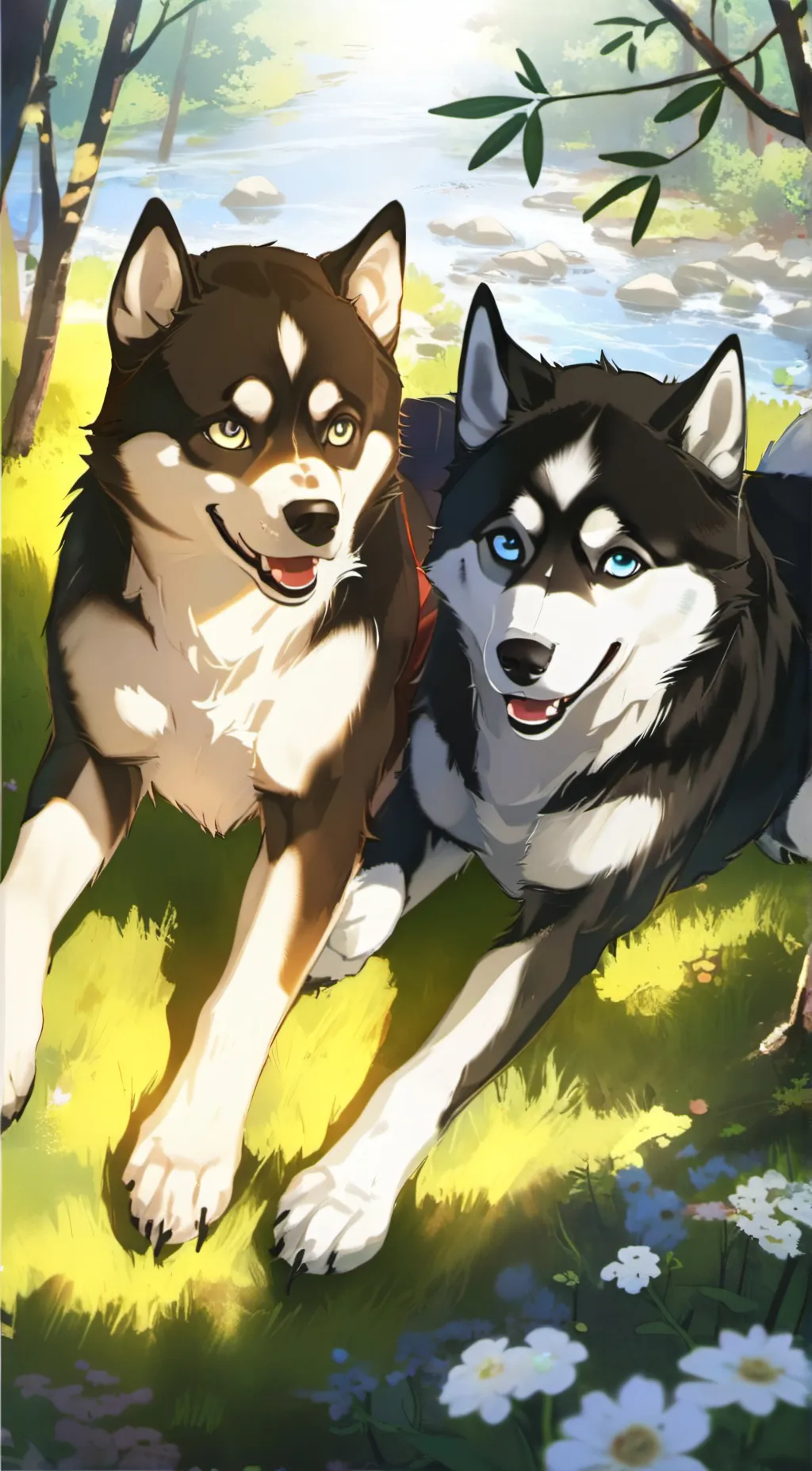 ai character: Brownie and Sky background