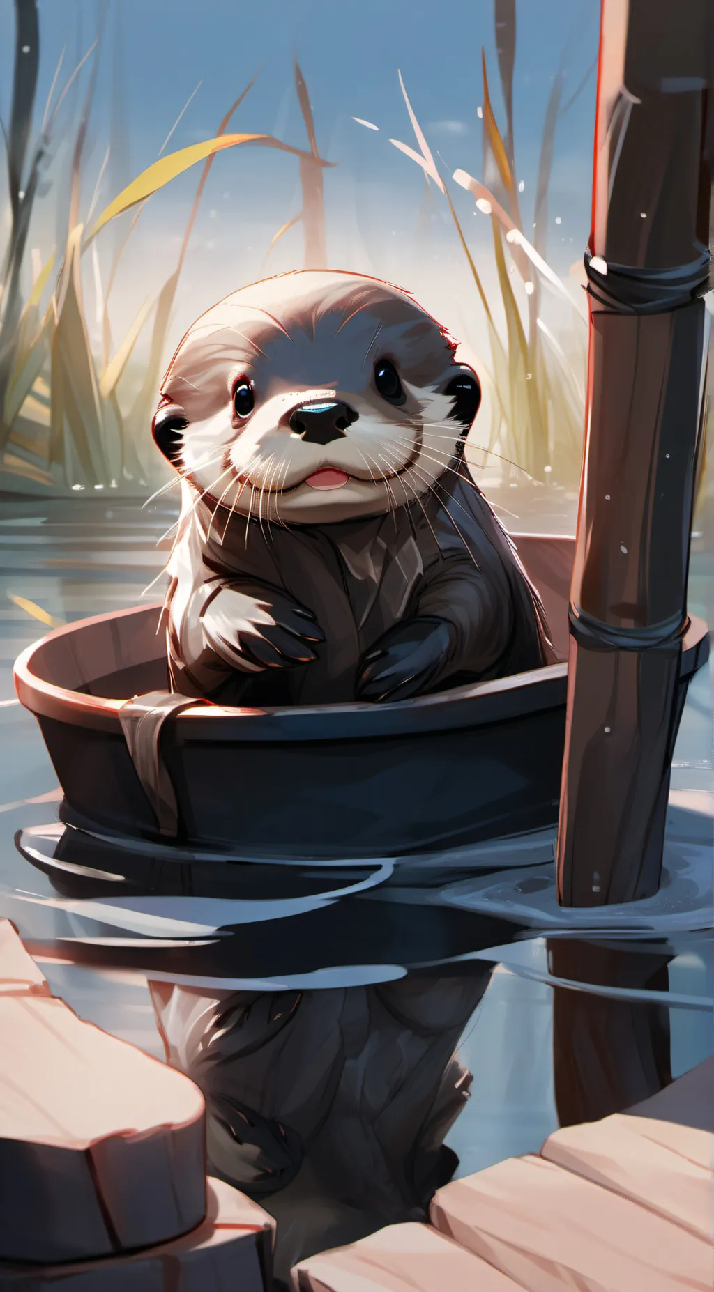 ai character: Baby boi  background