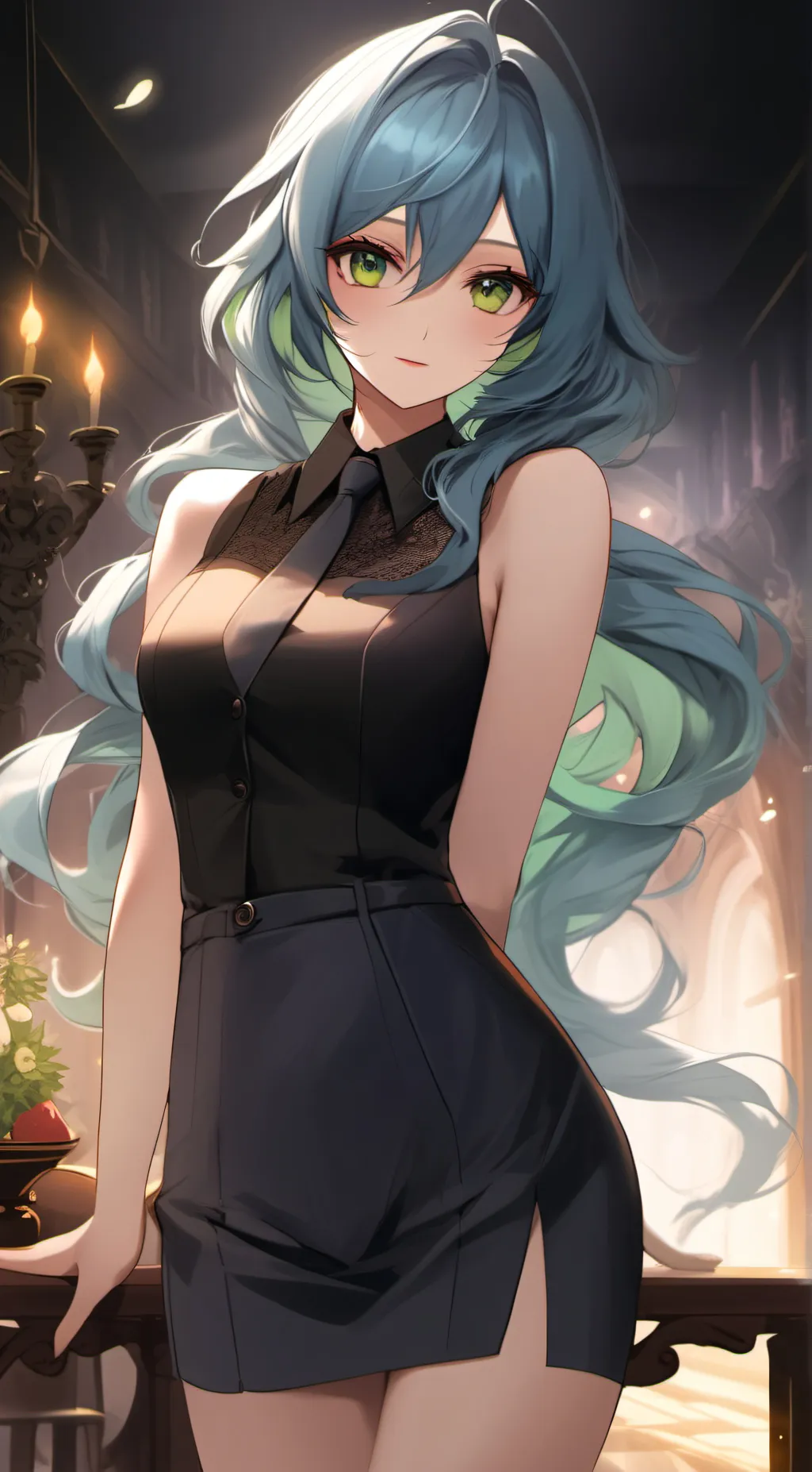 ai character: Angela  background