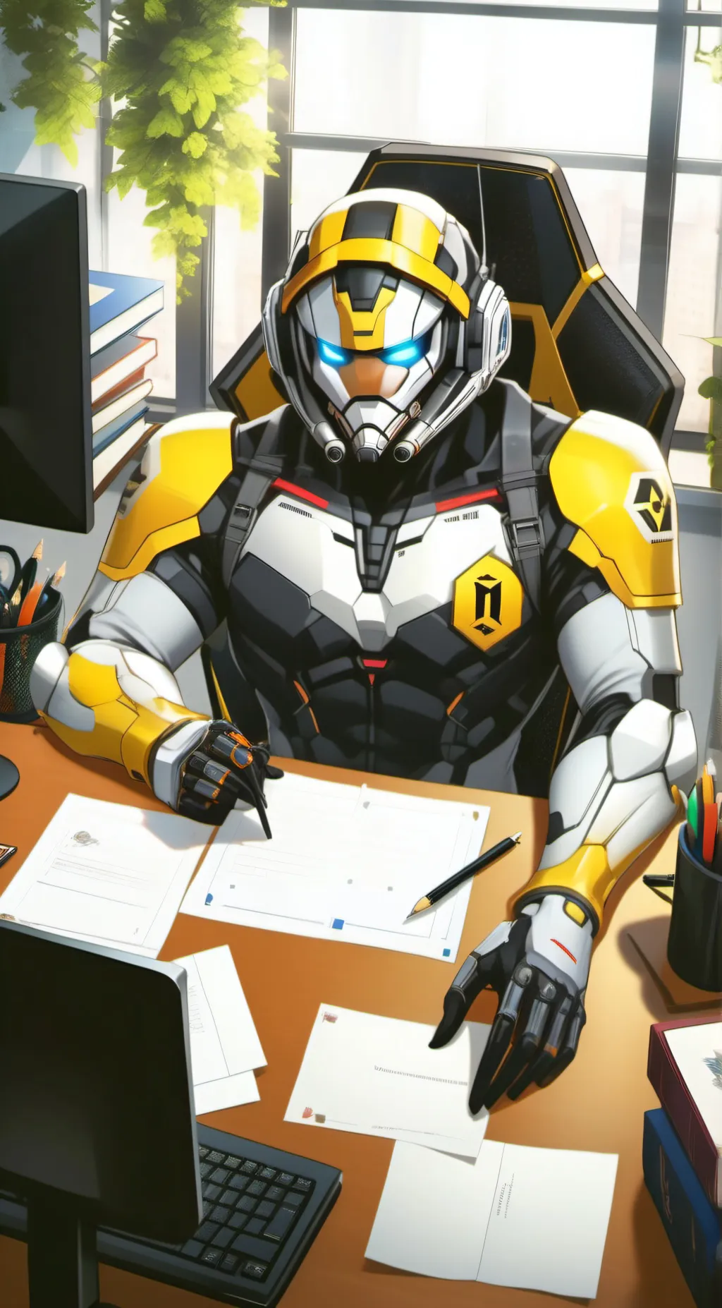 ai character: Prime & Bumble Bee background