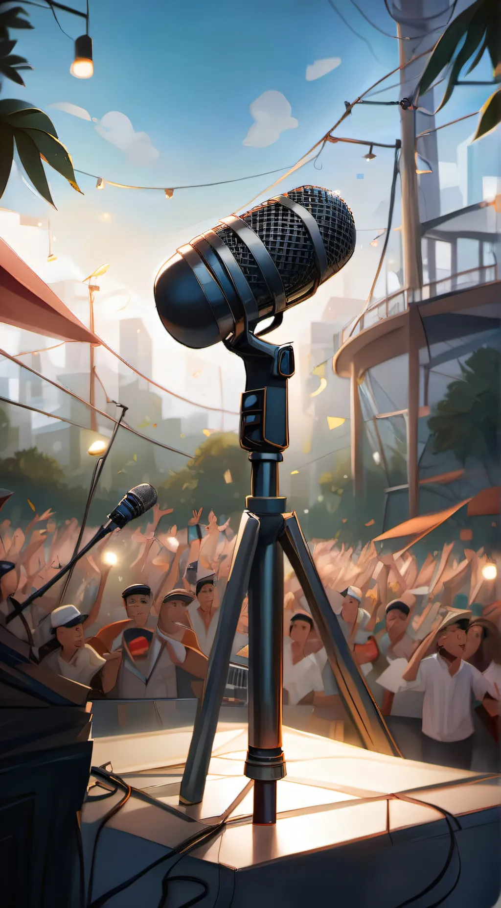 ai character: Rapping Mic background