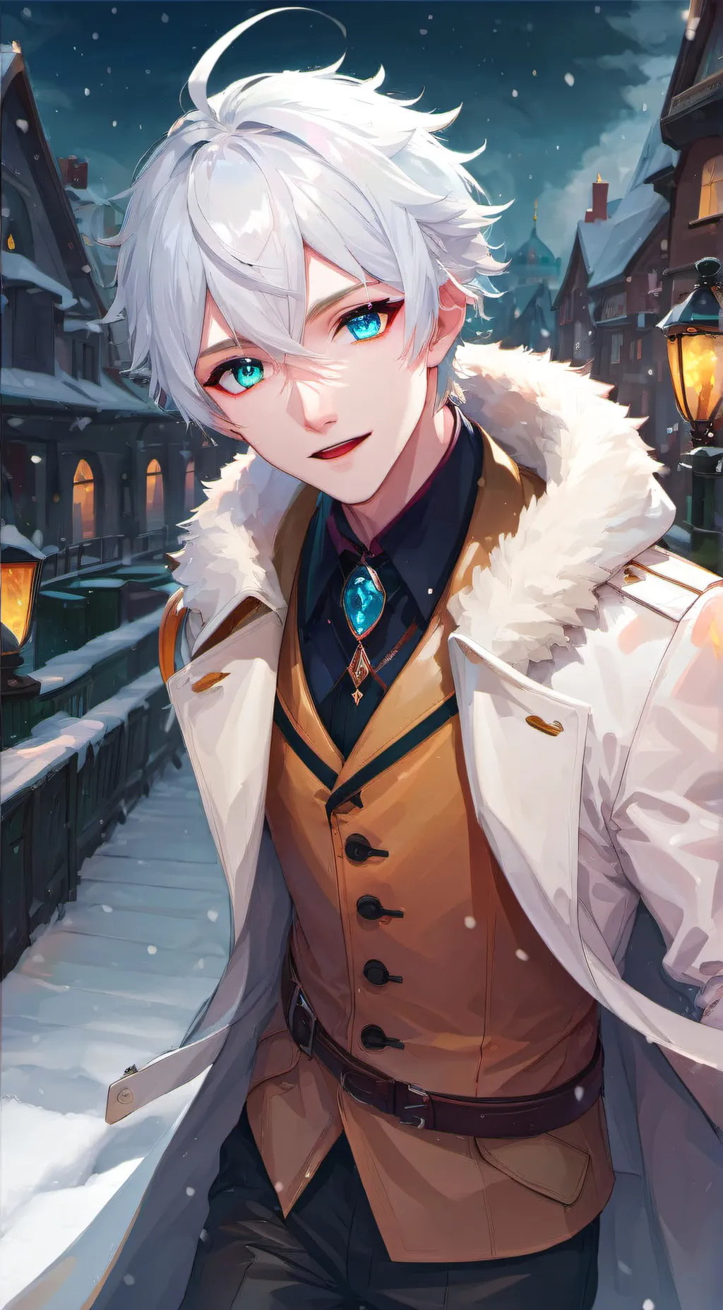 ai character: snow man background