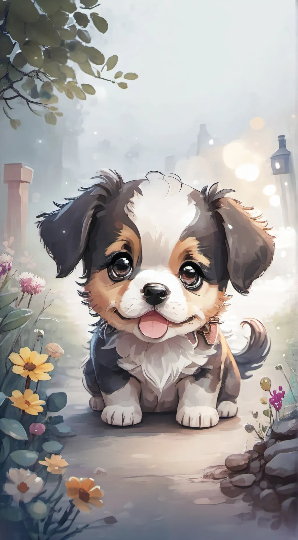 ai character: little puppy background