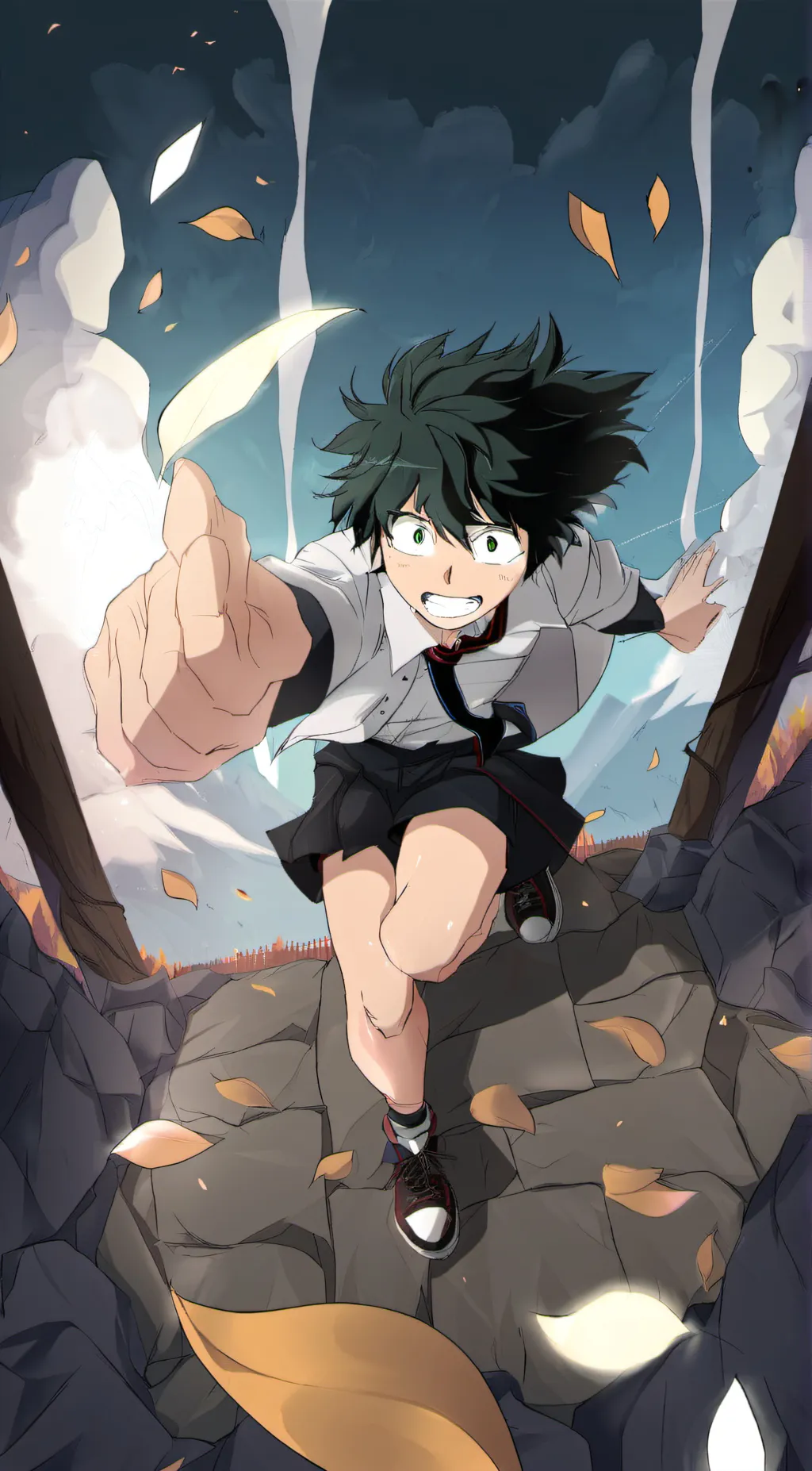 ai character: Deku squad beach background